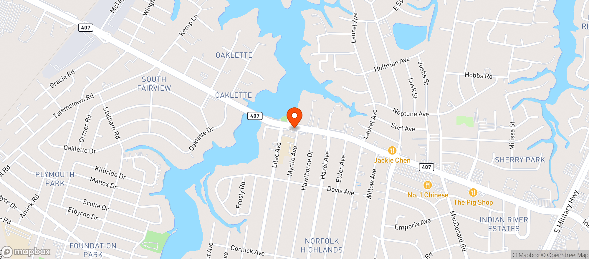 Map showing 7 Eleven
