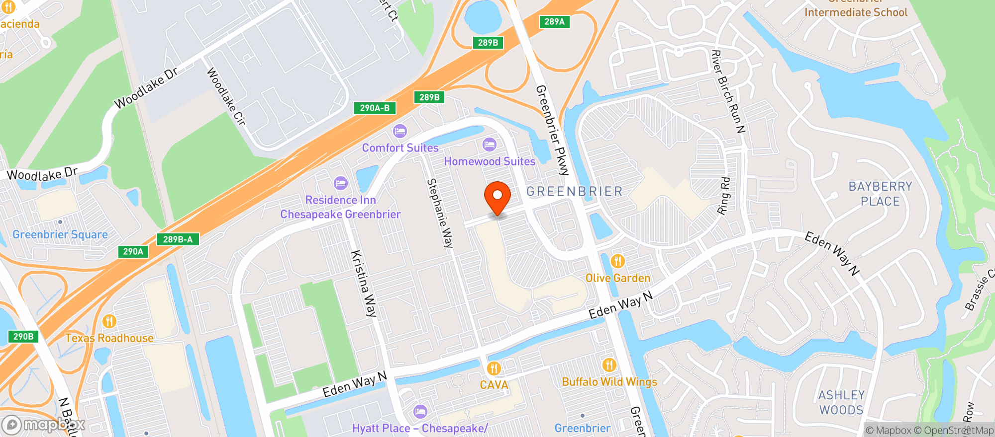 Map showing Vitamin Shoppe - Chesapeake