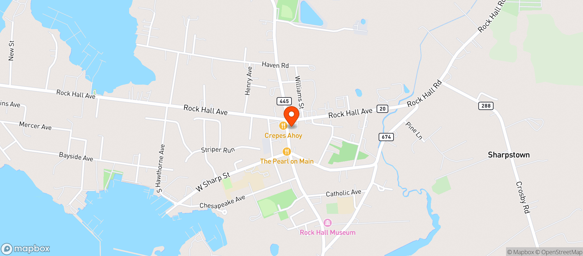 Map showing Bayside Foods
