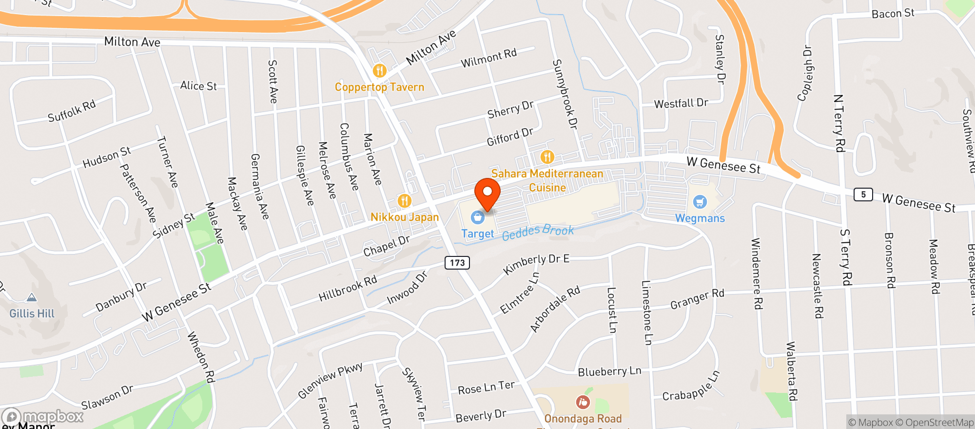 Map showing Target - Camillus