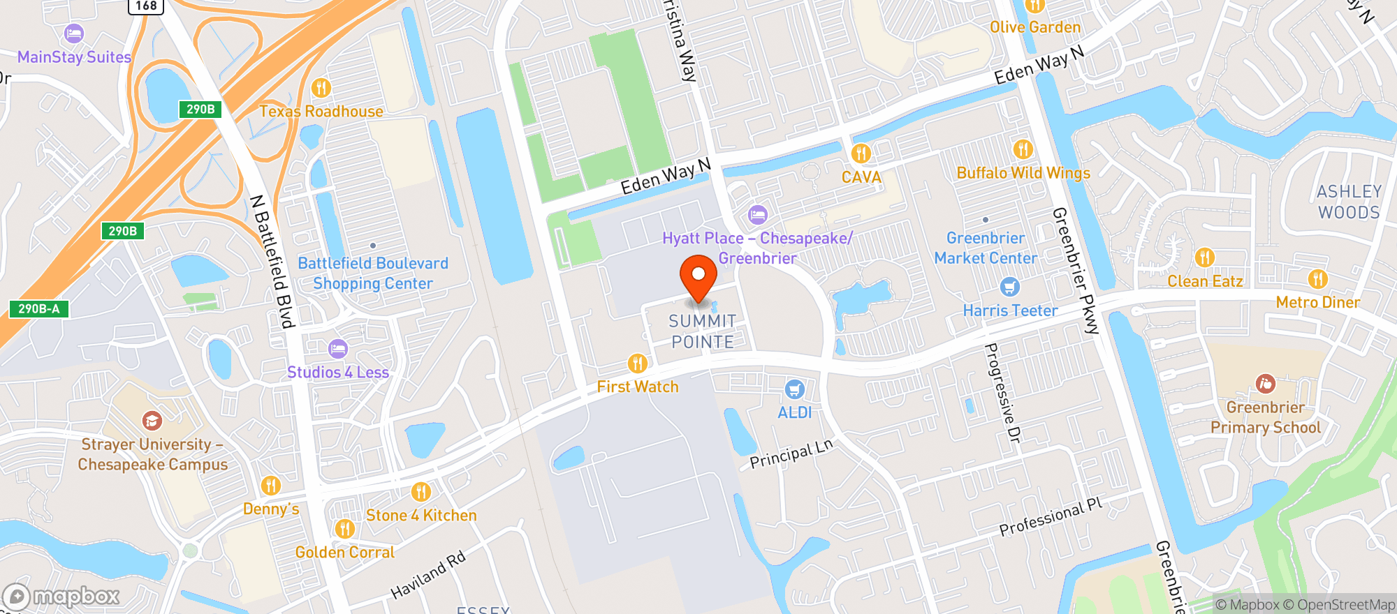 Map showing X Golf