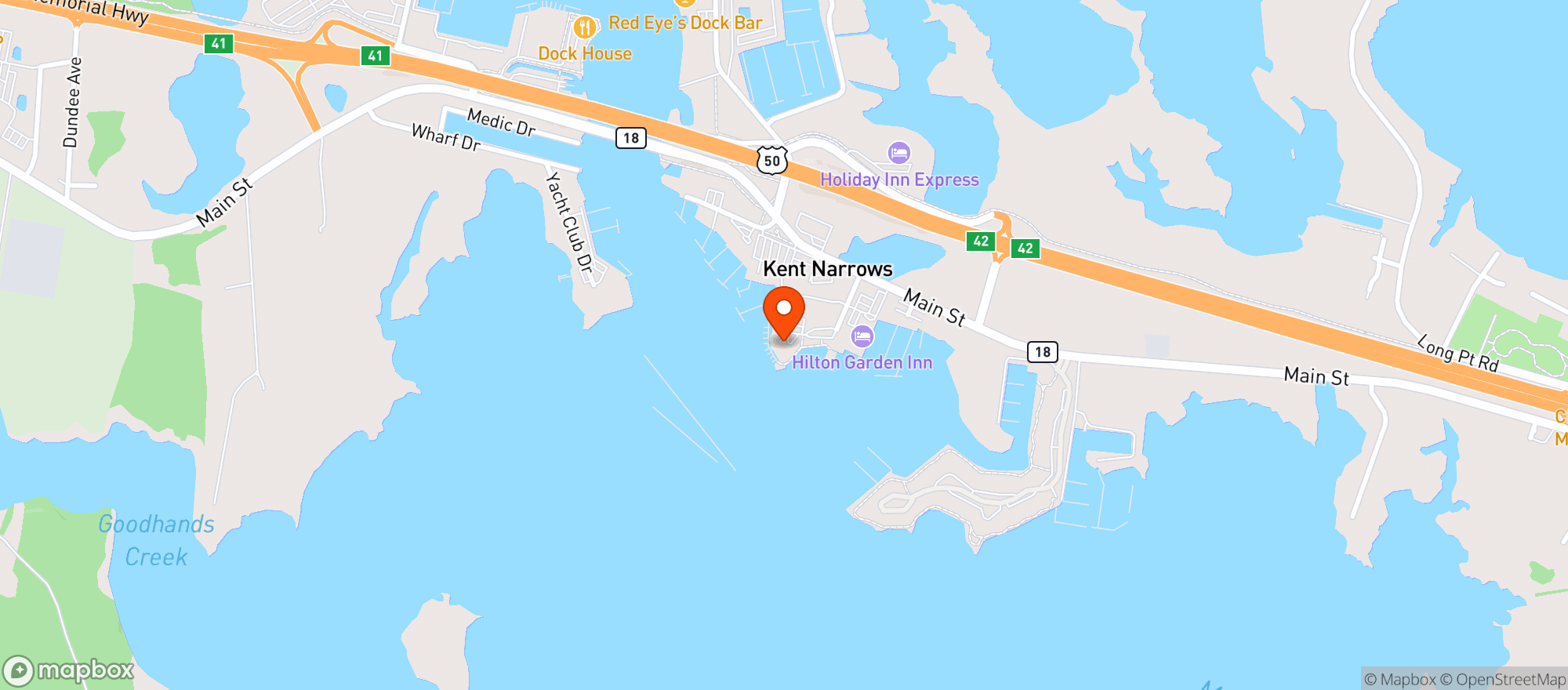 Map showing Bridges Restaurant
