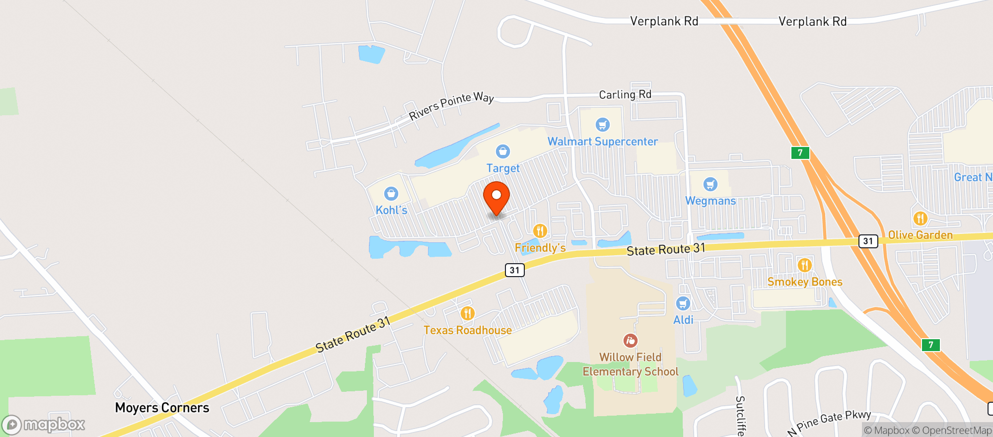 Map showing Target - Clay