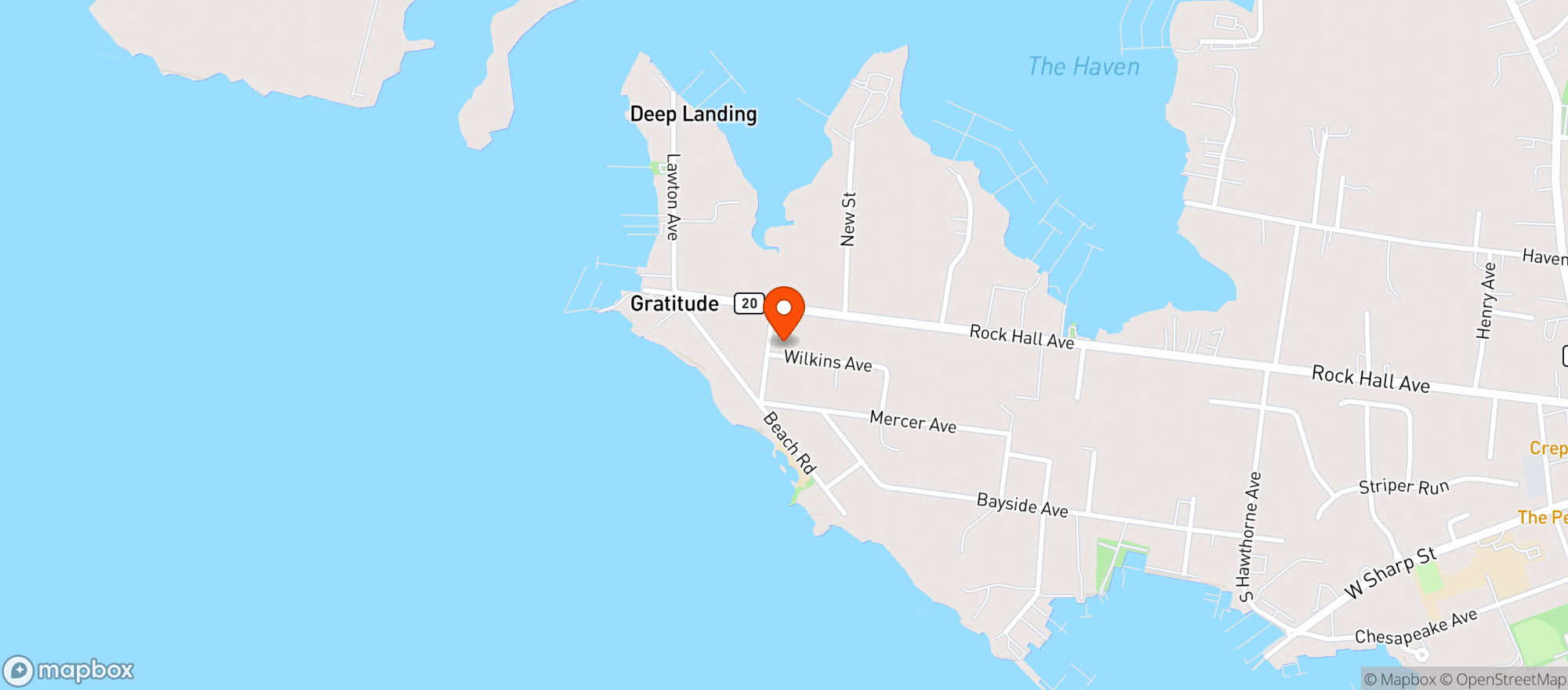 Map showing Blue Heron Oyster House