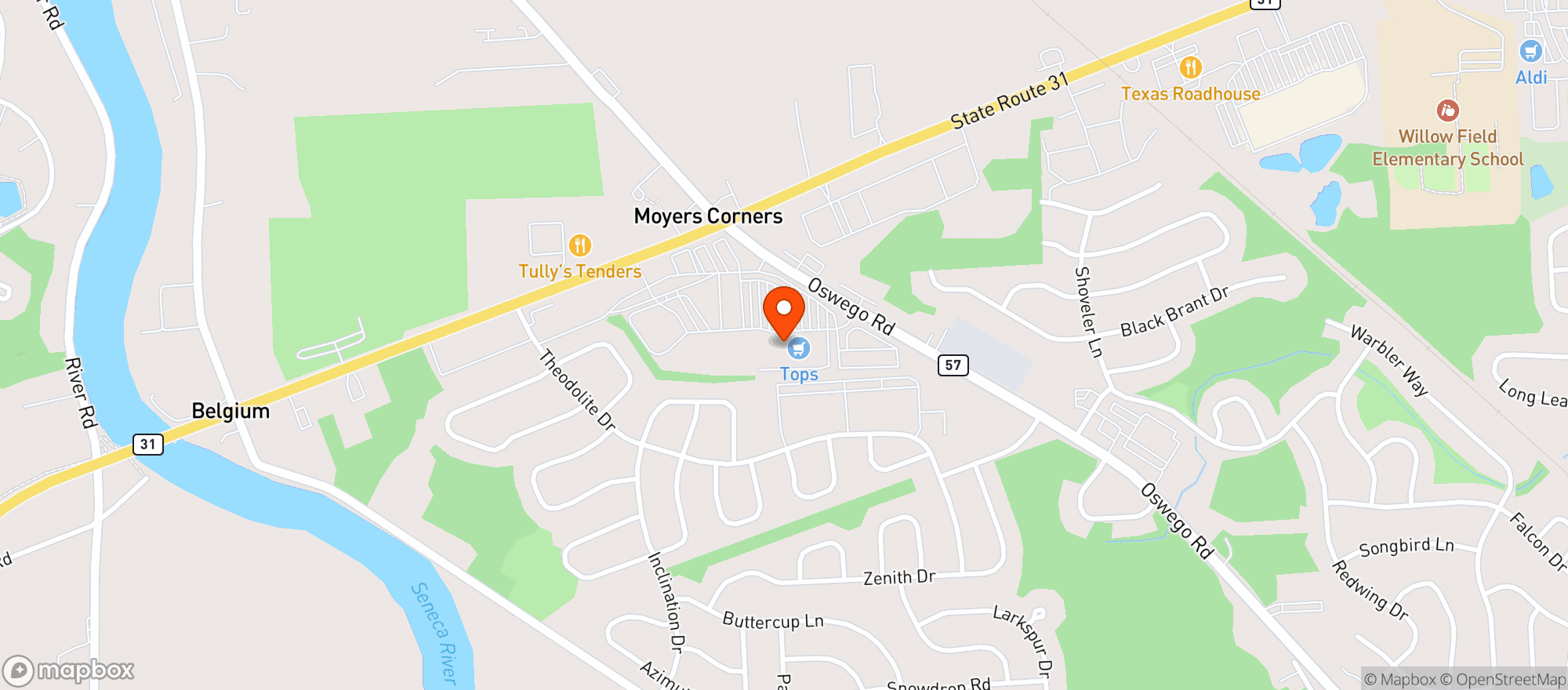Map showing Moyers Corners Wines & Spirits