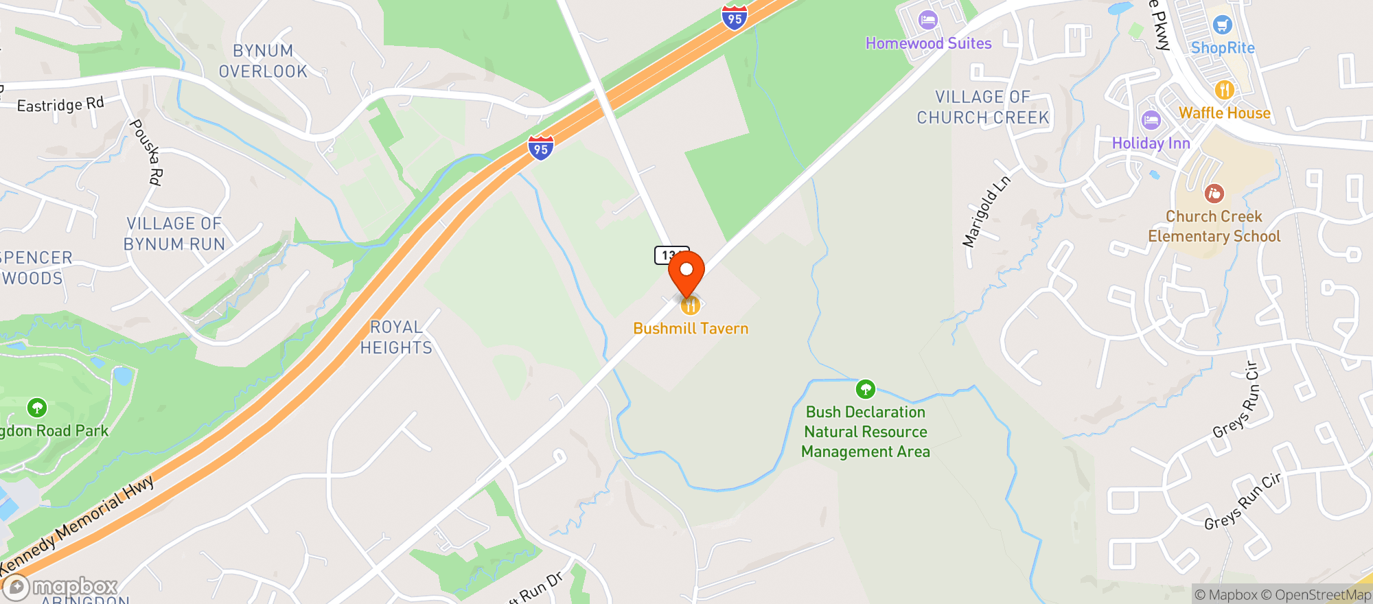 Map showing Bushmill Tavern
