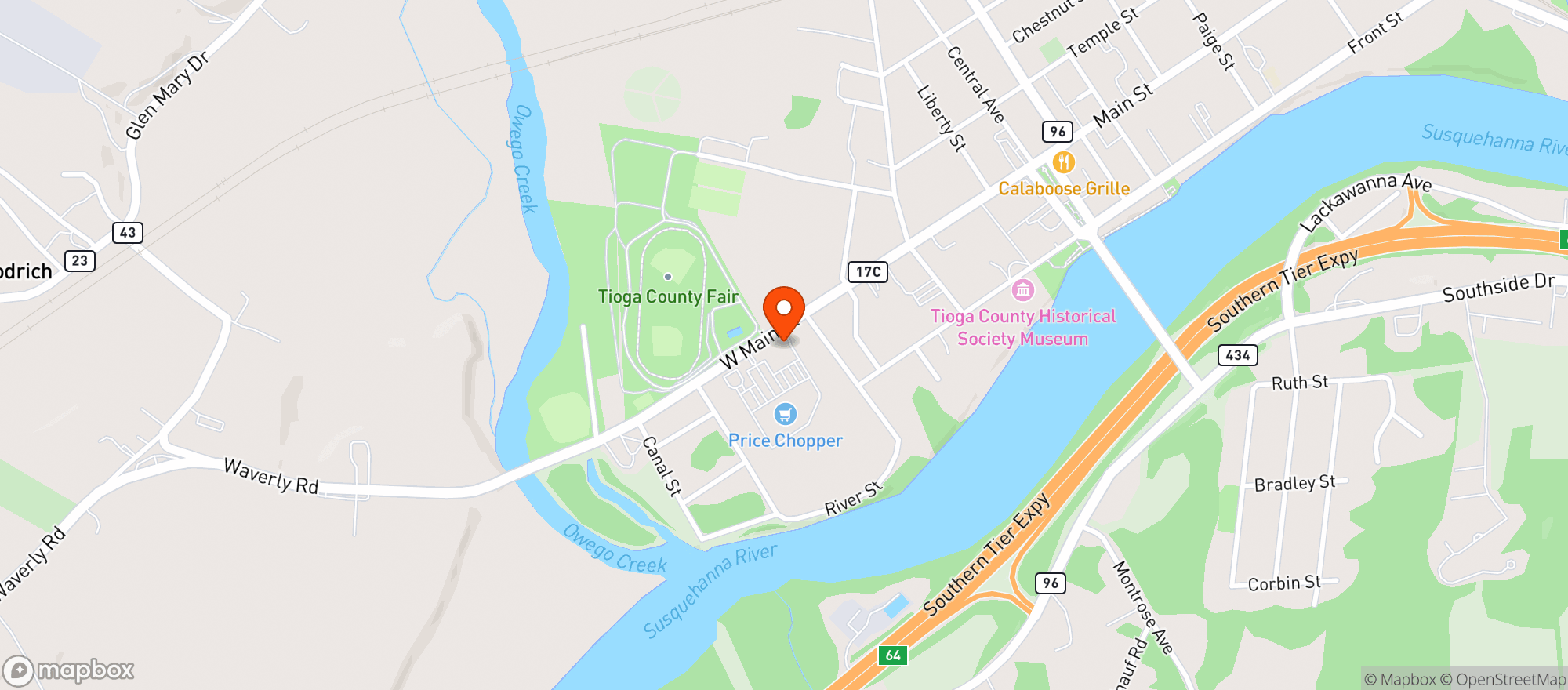 Map showing Price Chopper