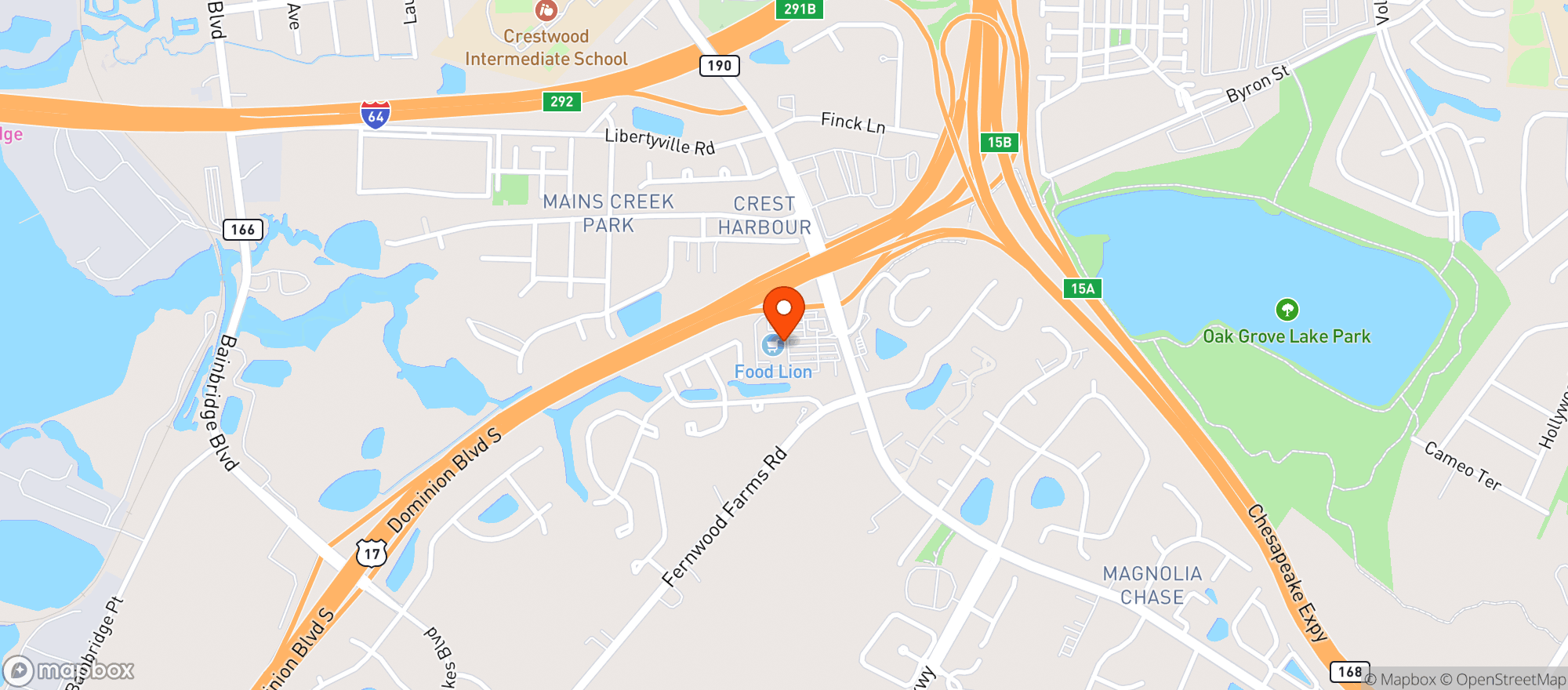Map showing Food Lion #889