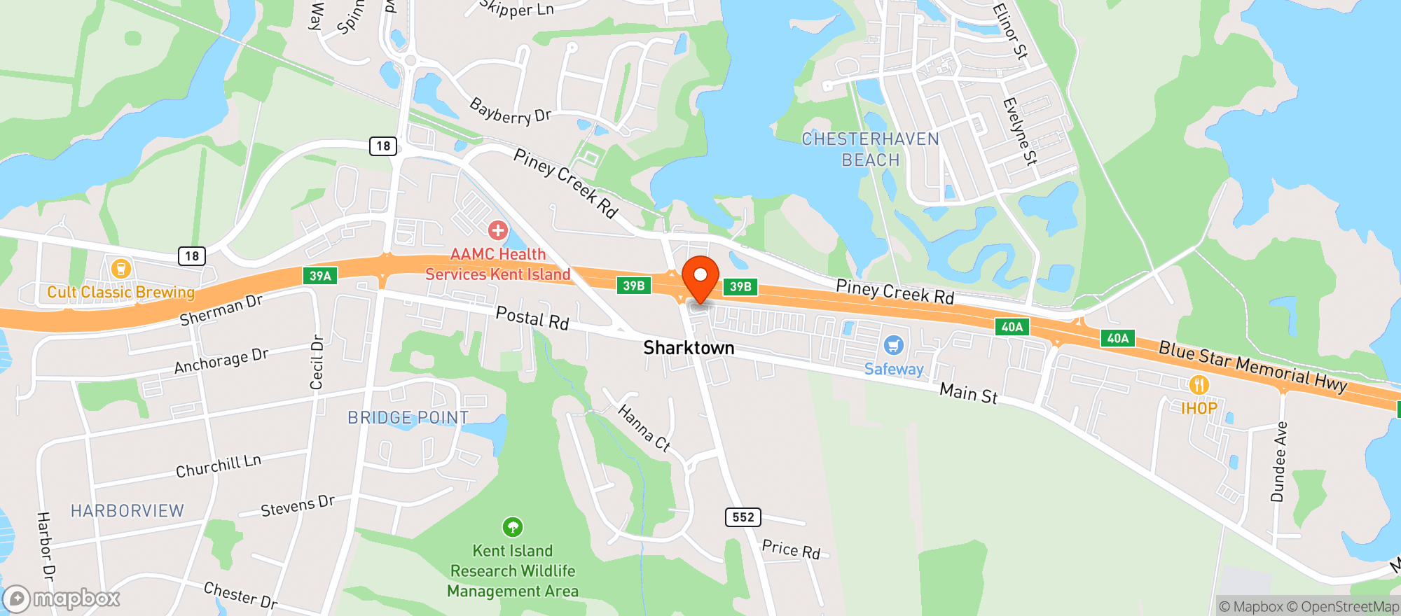 Map showing Kent Towne Liquors