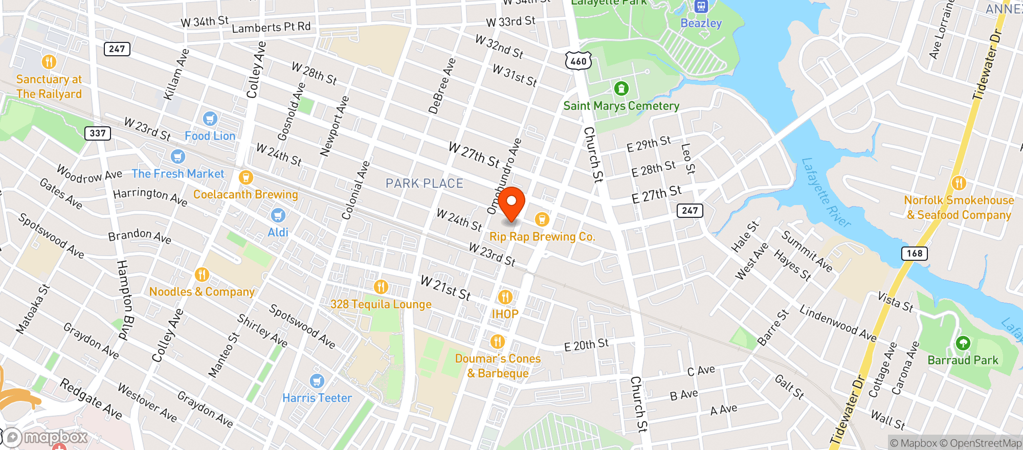 Map showing Wasserhund Brewing Company