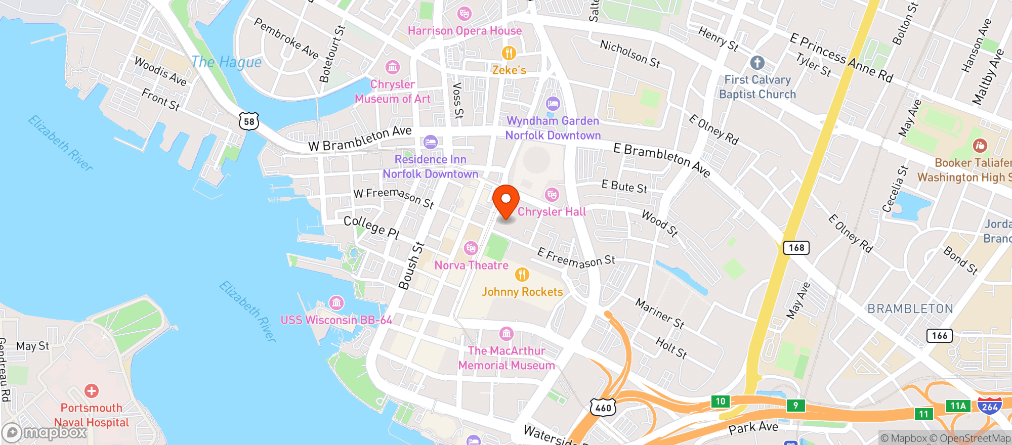 Map showing Buffalo Wild Wings Grill & Bar