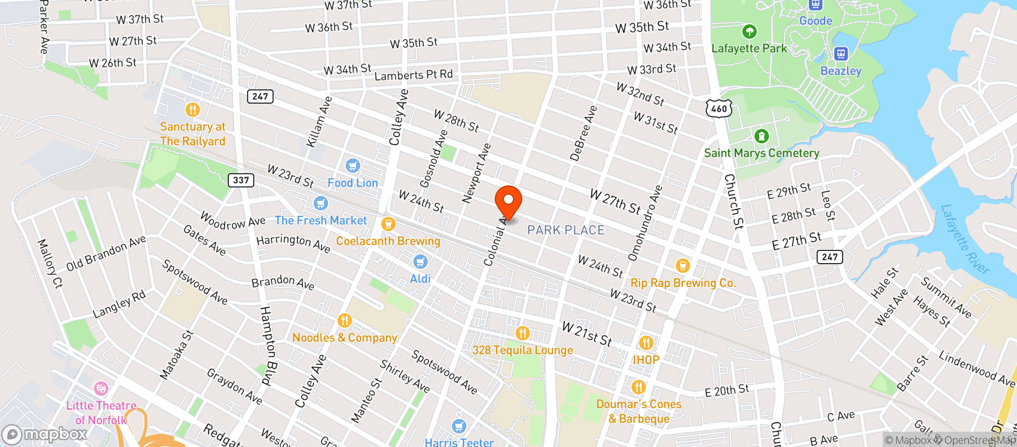 Map showing Toast