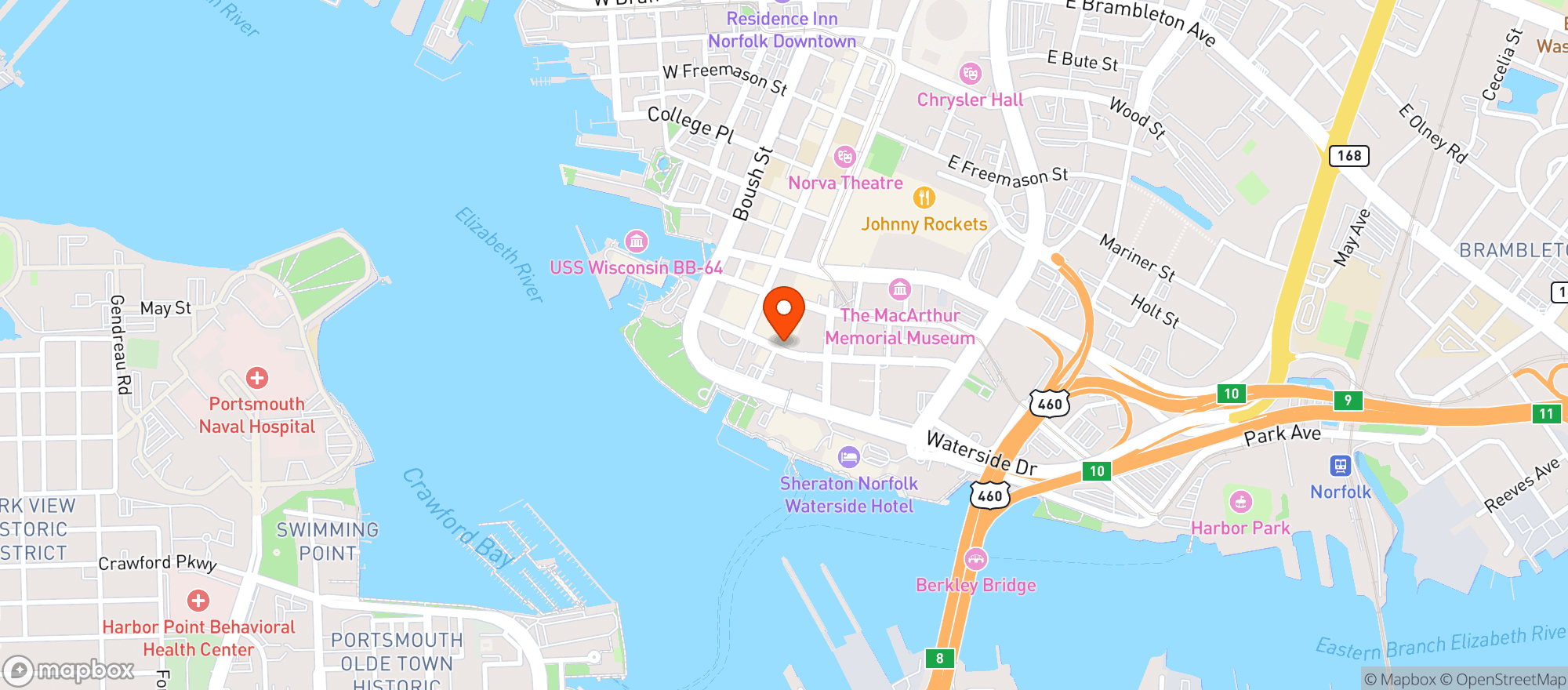 Map showing Model Citizen Cocktail Supply