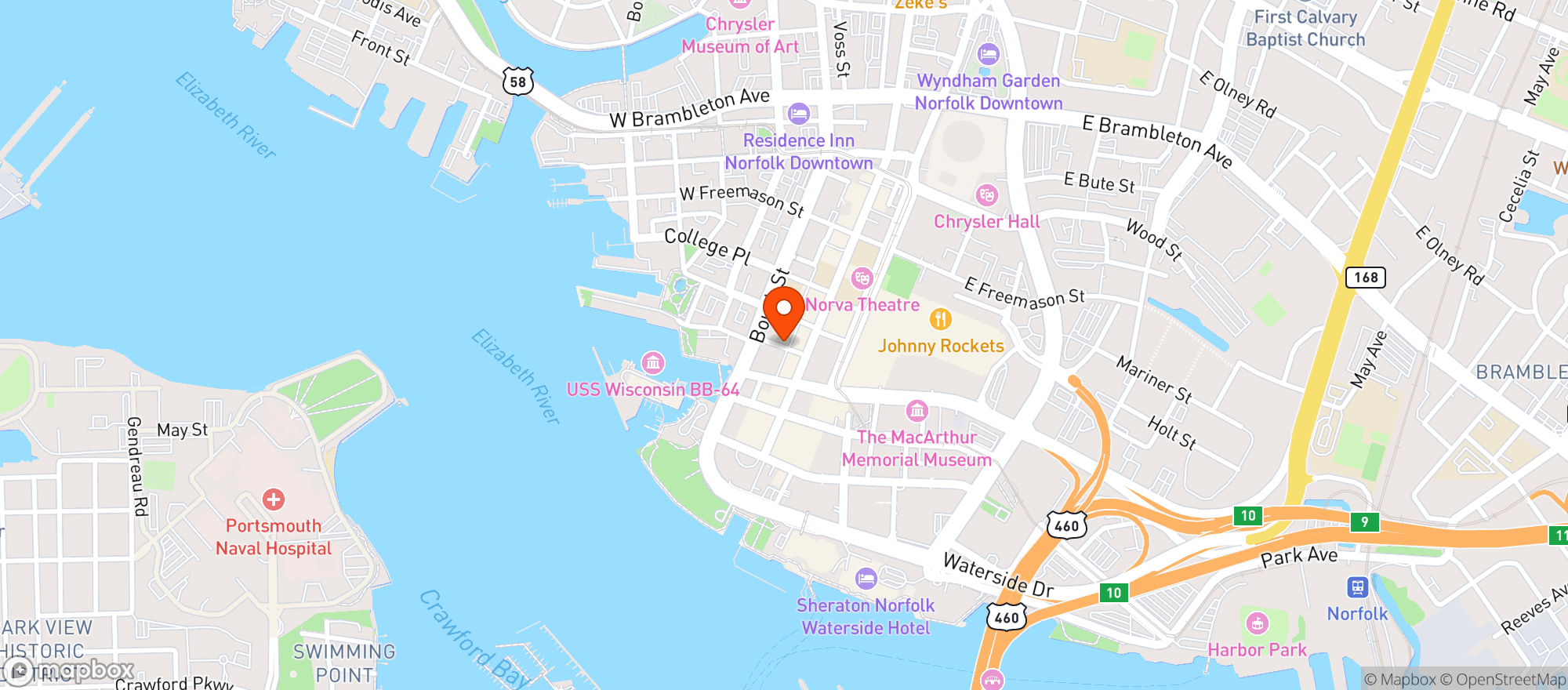Map showing Byrd & Baldwin Brothers