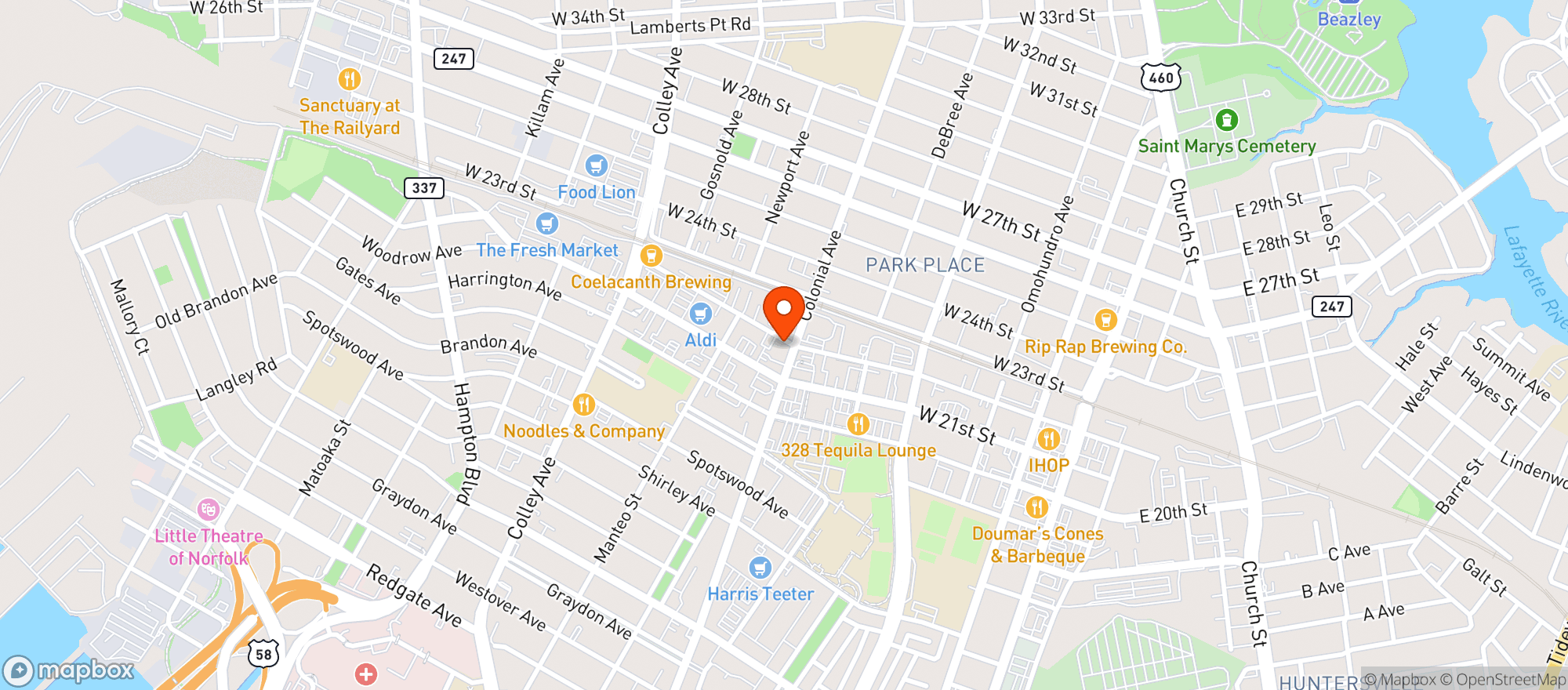 Map showing Yorgos Bageldashery