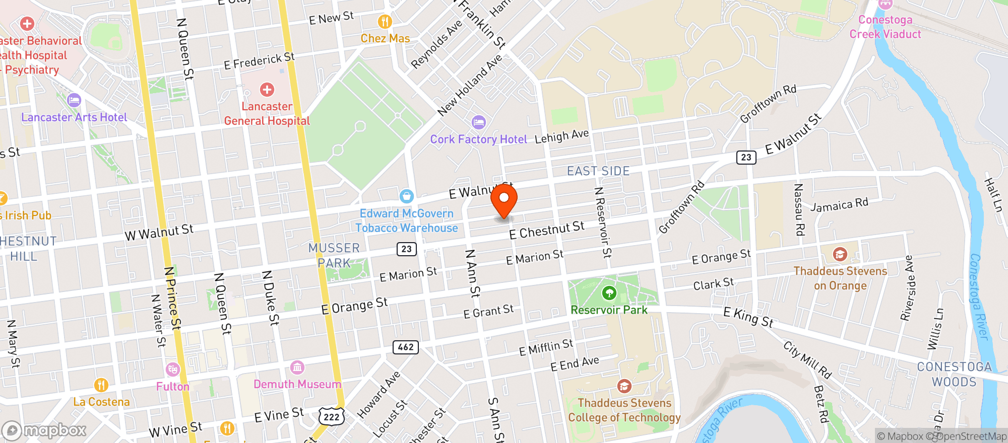 Map showing Horse Inn Tavern
