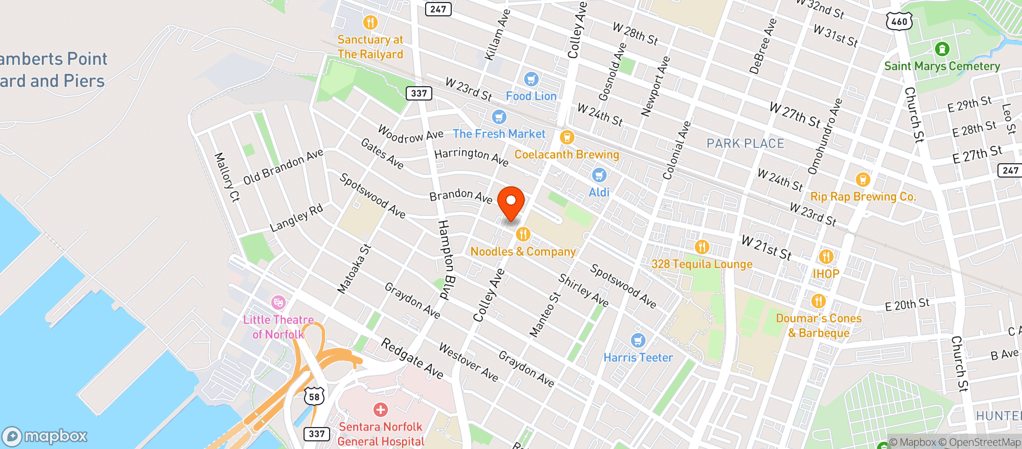 Map showing No Frill Bar & Grill