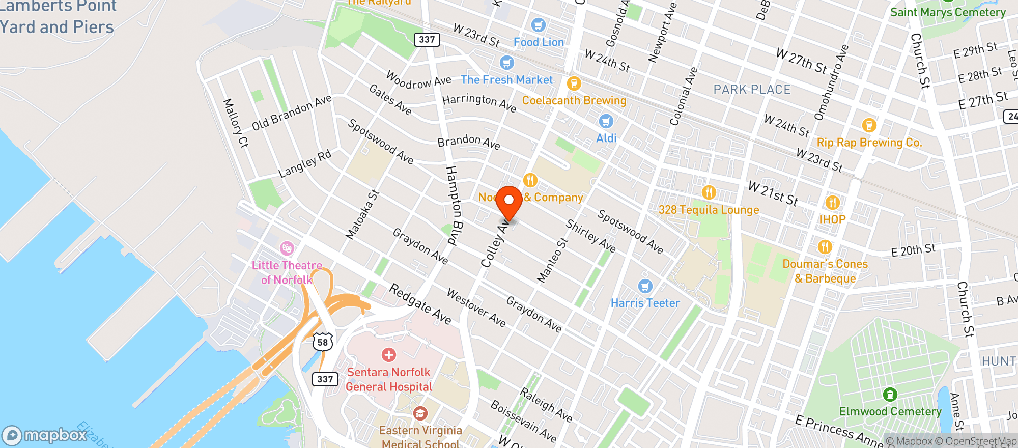 Map showing Colley Cantina