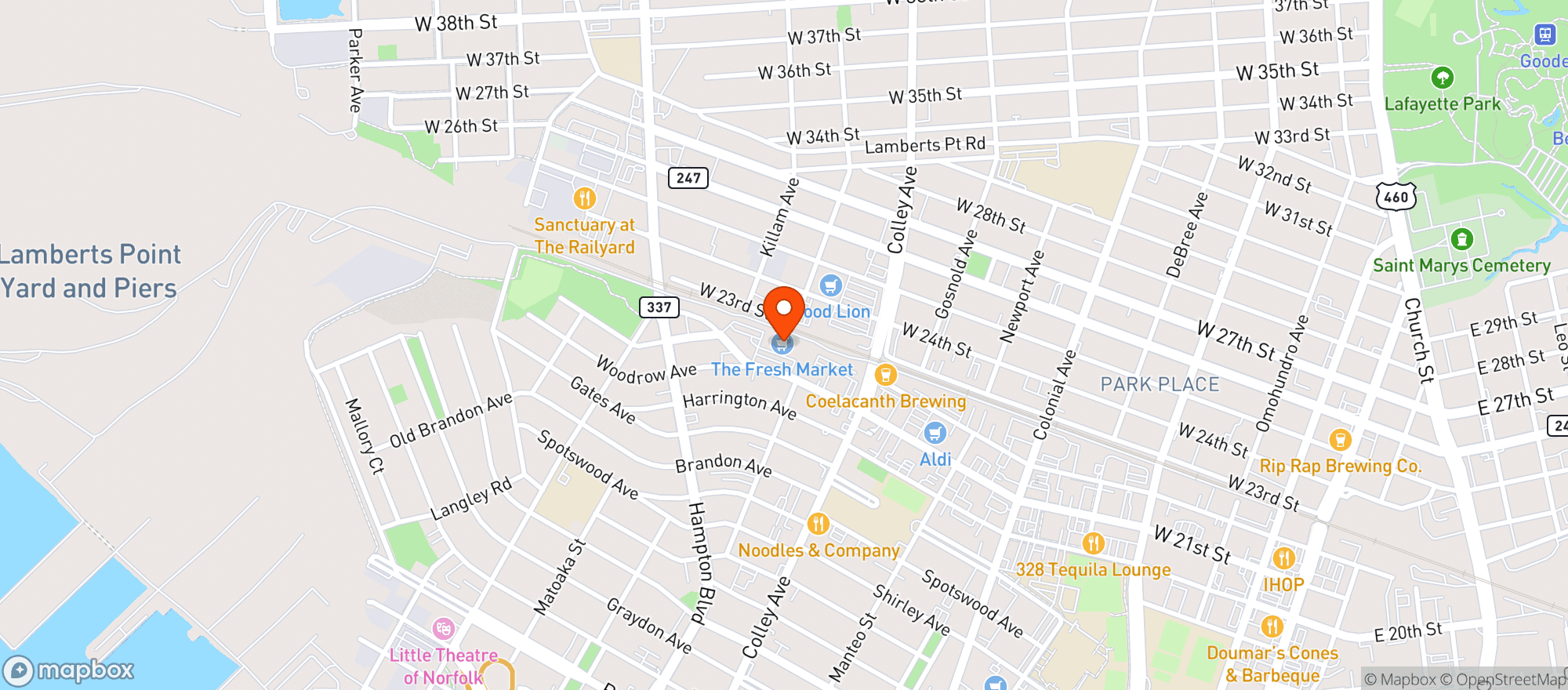 Map showing The Fresh Market