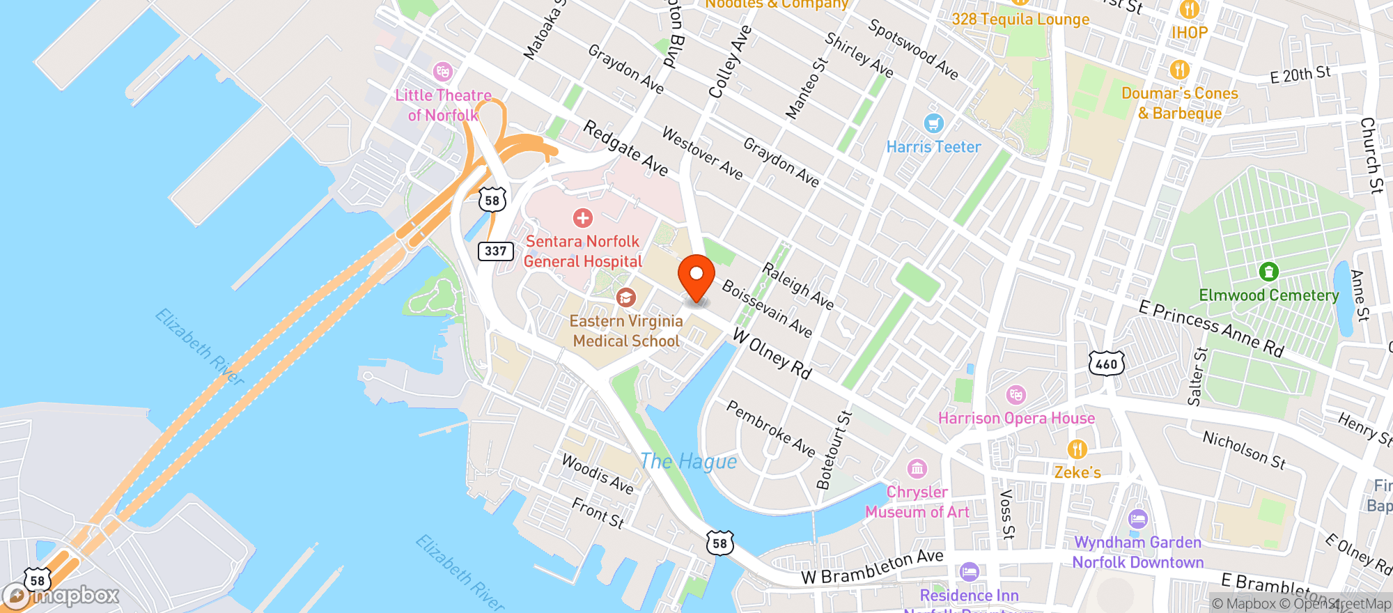 Map showing Press 626 Cafe & Wine Bar