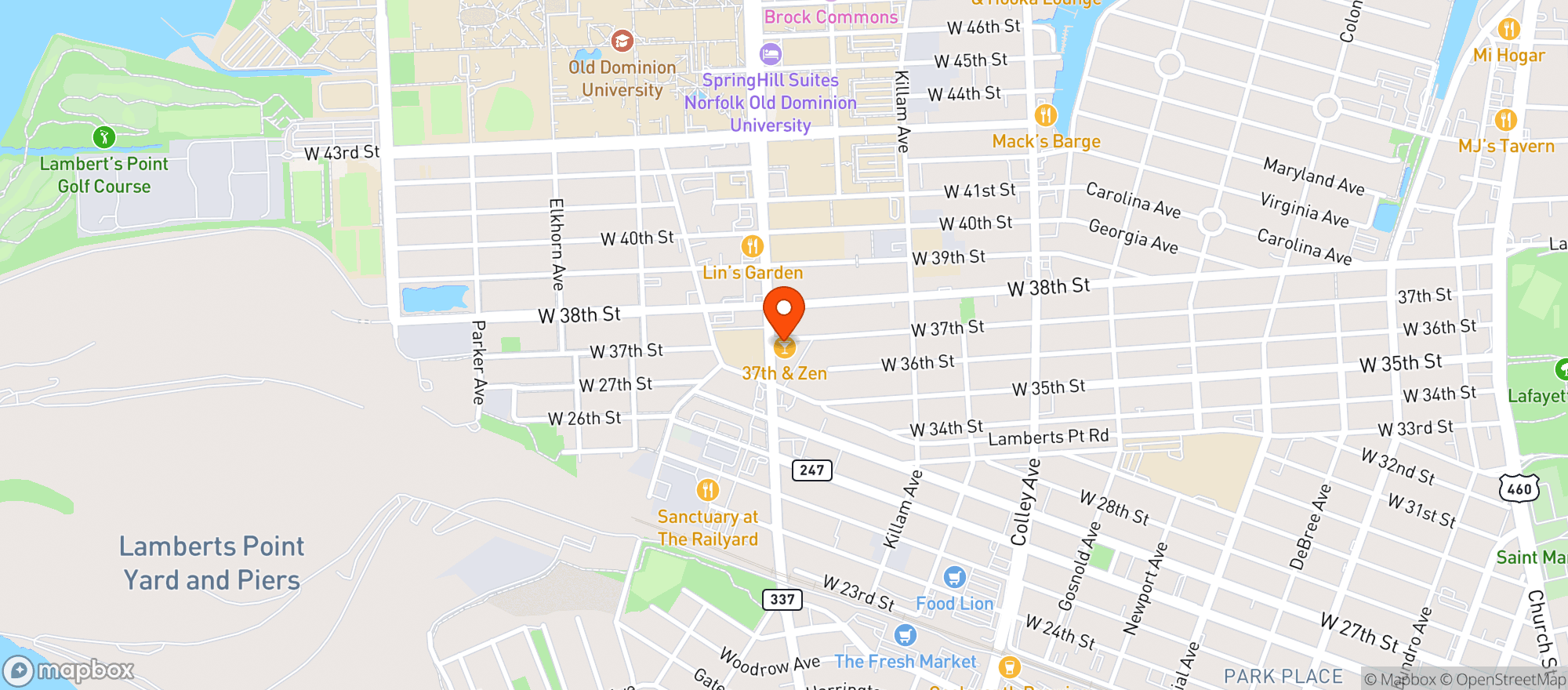 Map showing 37th And Zen