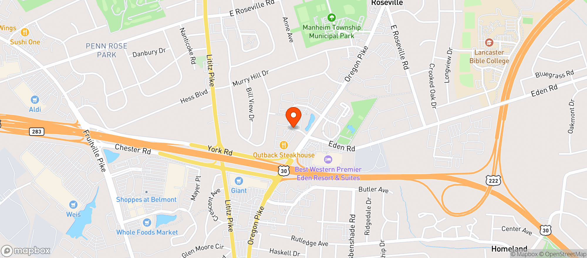 Map showing Outback Steakhouse