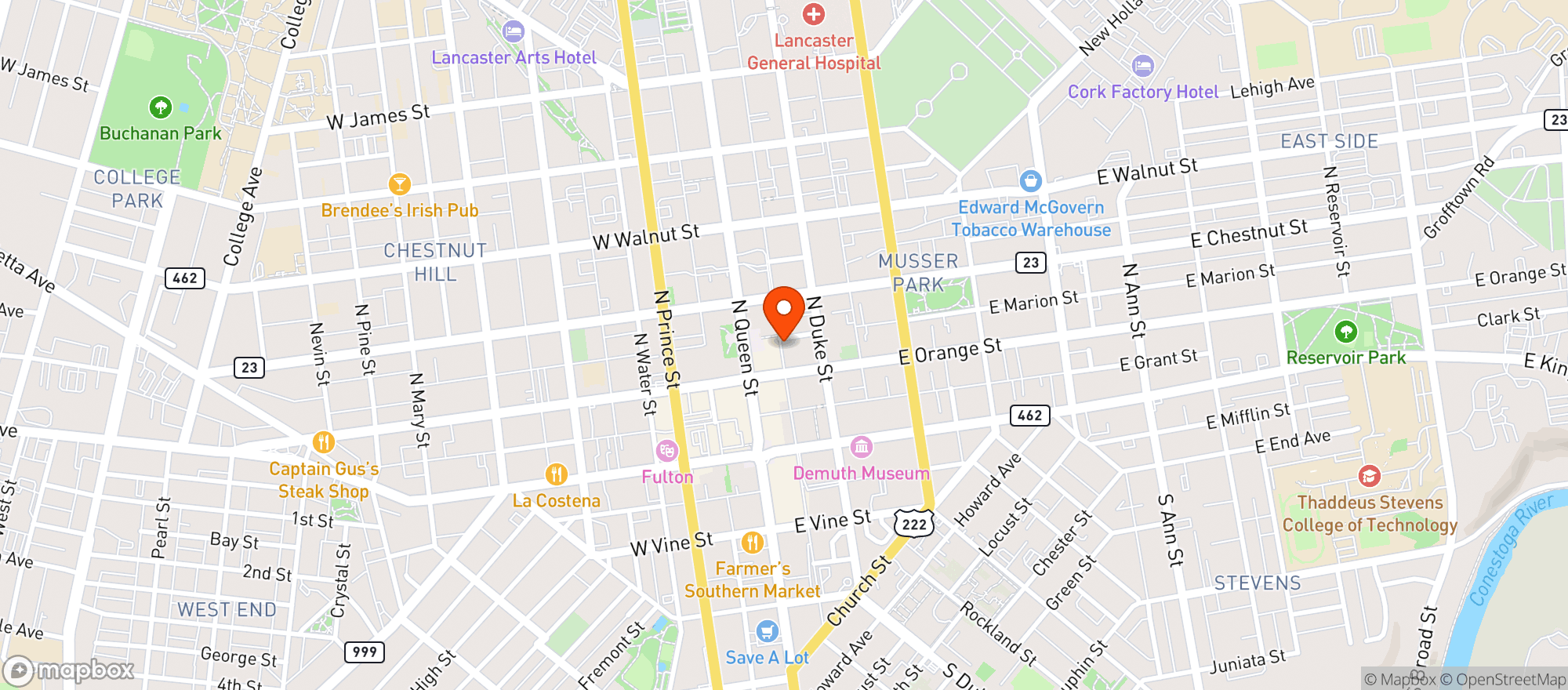 Map showing Marion Court Room