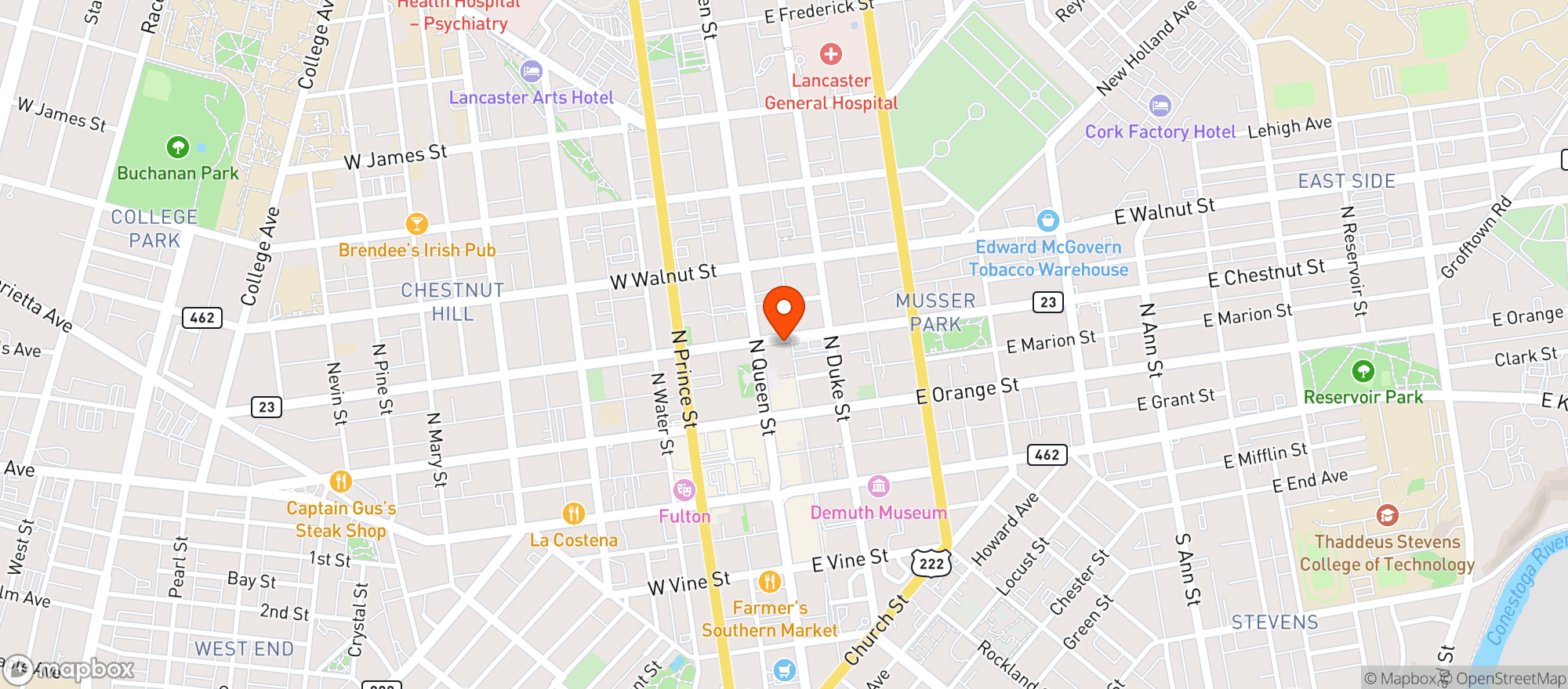 Map showing Holiday Inn