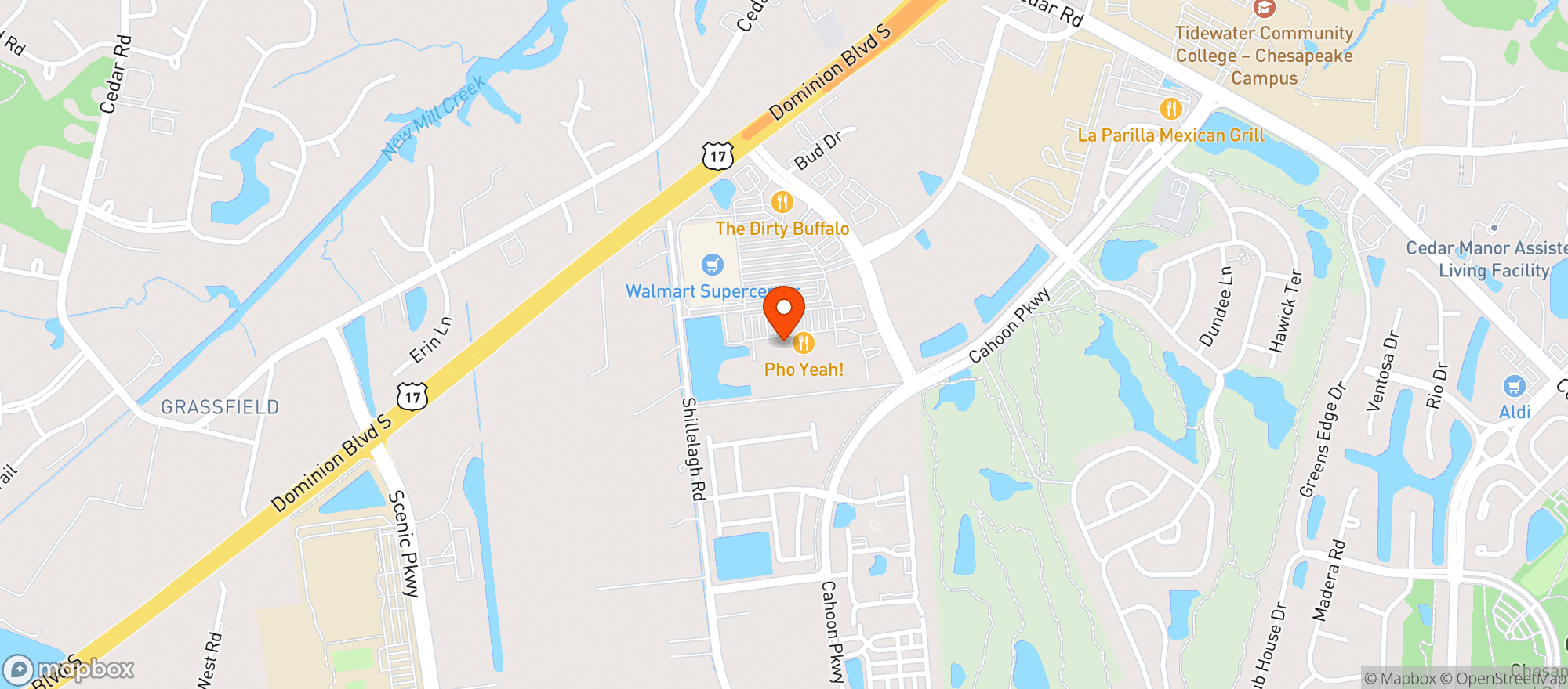 Map showing Tap It Local Grassfield