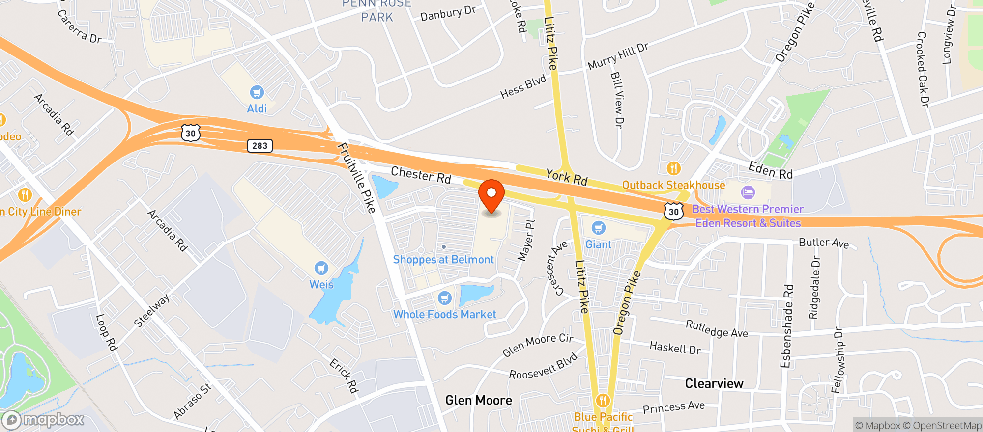 Map showing Target