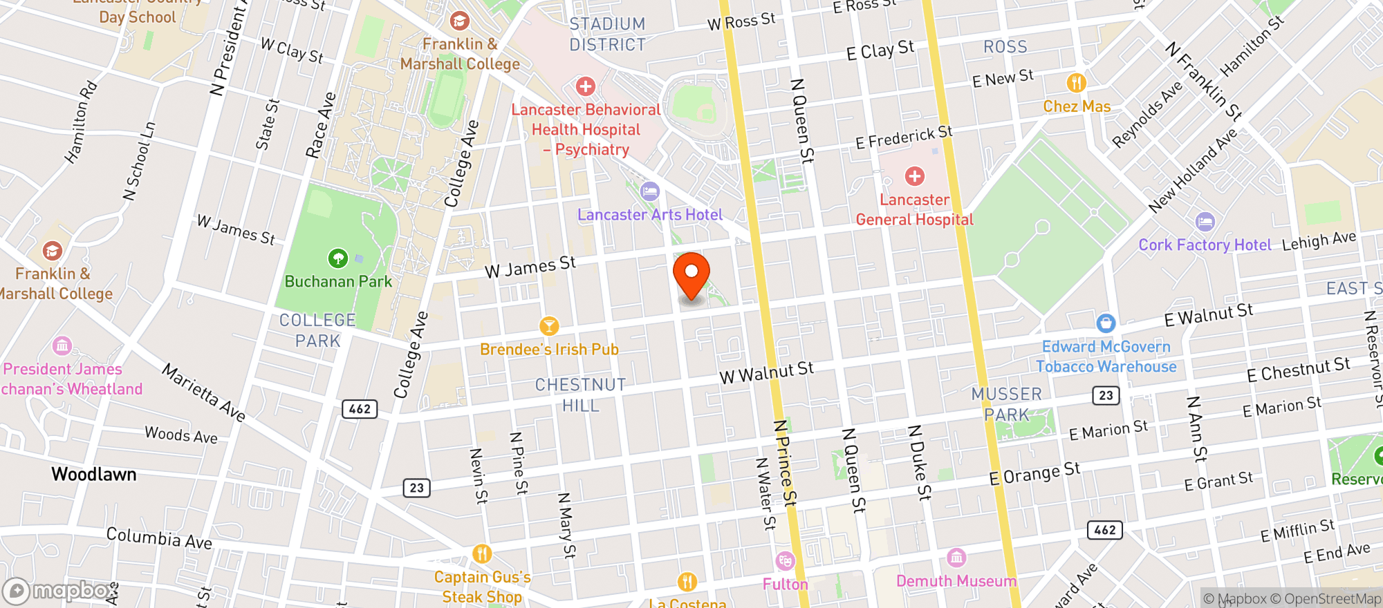Map showing Lemon Street Market