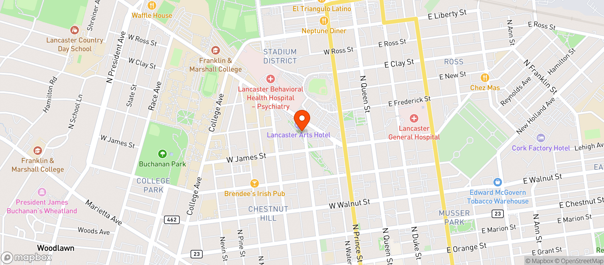 Map showing The Fridge