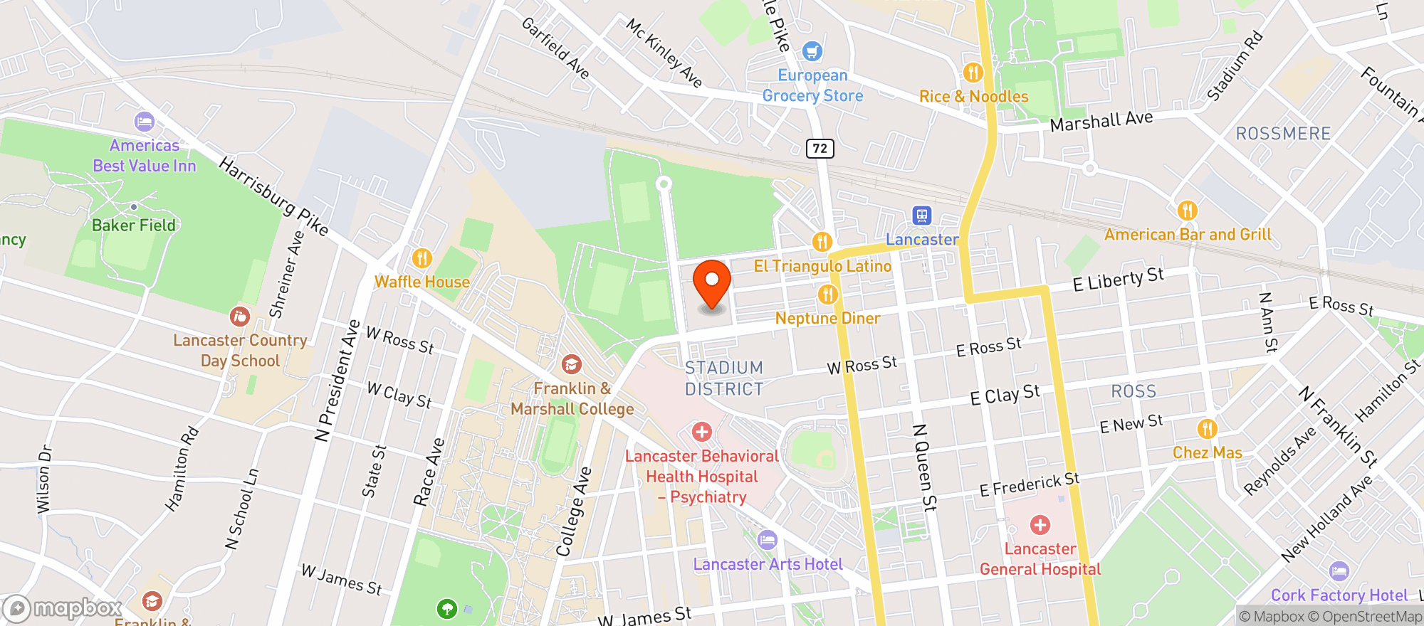 Map showing Back to Wellness