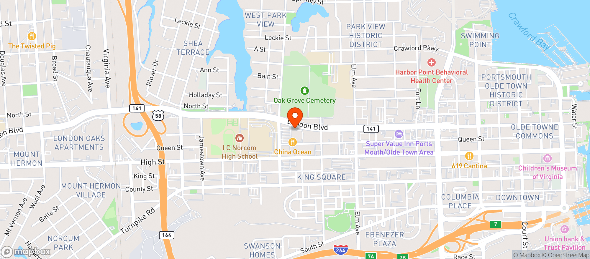 Map showing Food Lion #1555