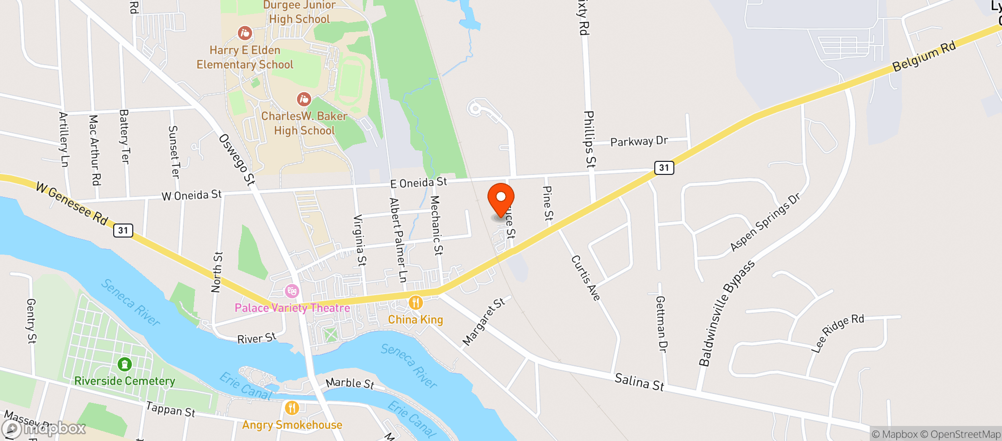 Map showing Liquor Express - Baldwinsville