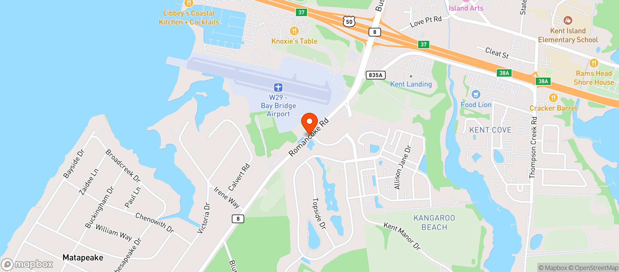 Map showing Kent Island Depot