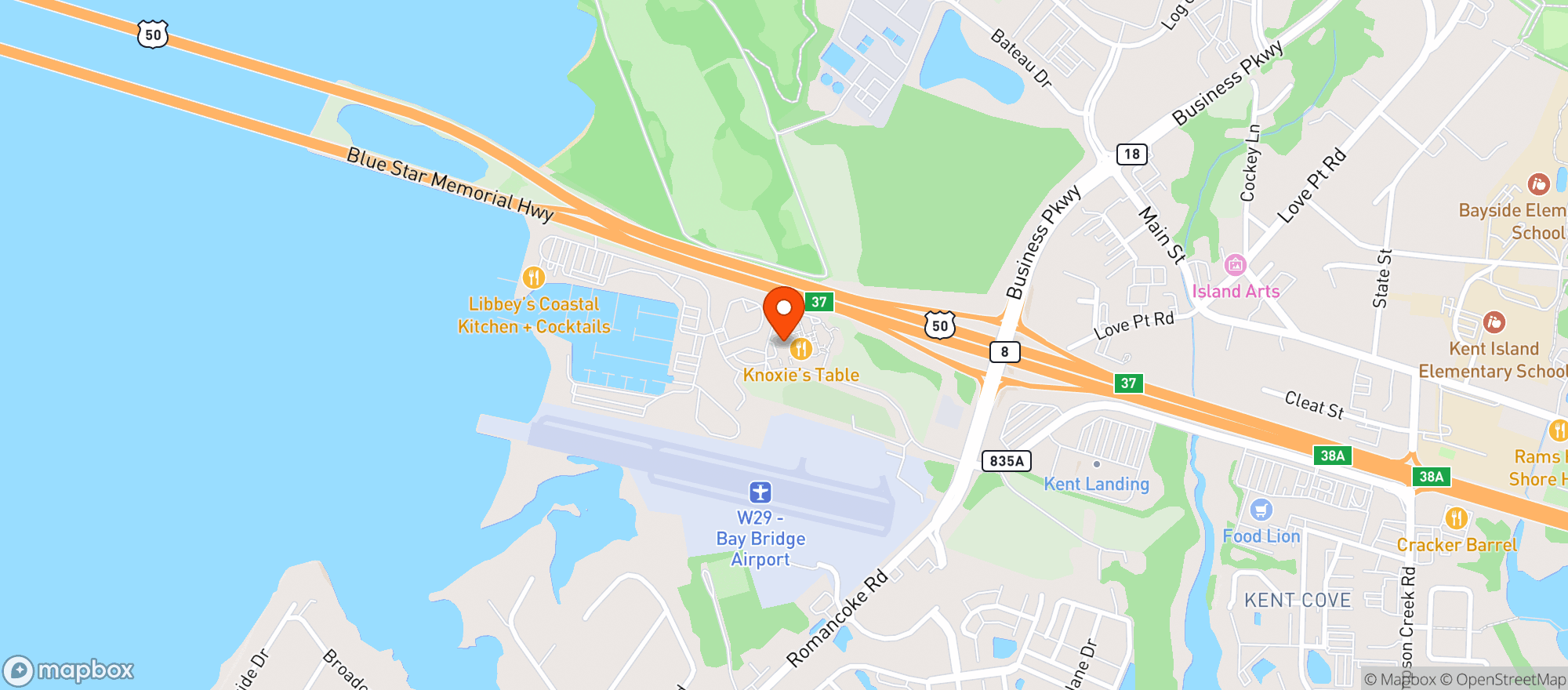 Map showing Inn At Ches Bay Beach Club