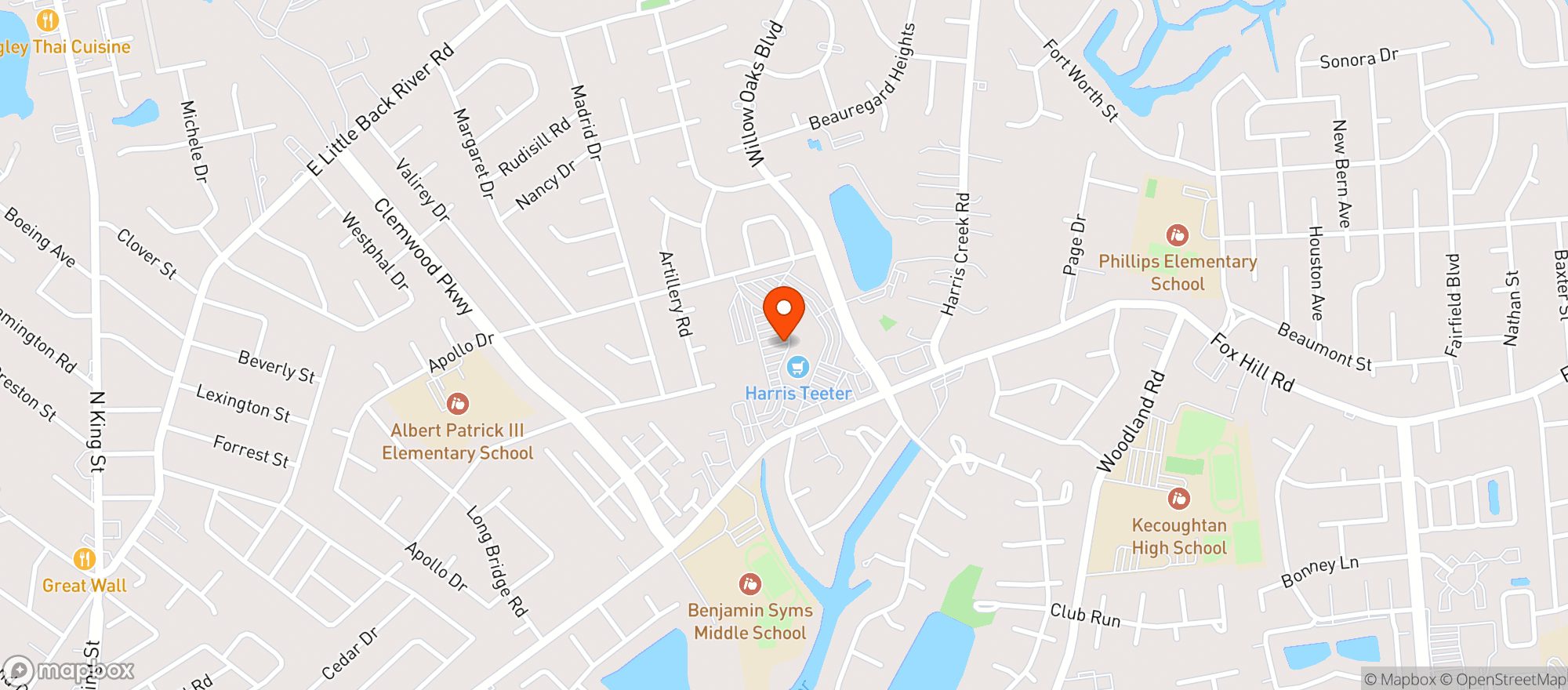 Map showing Harris Teeter