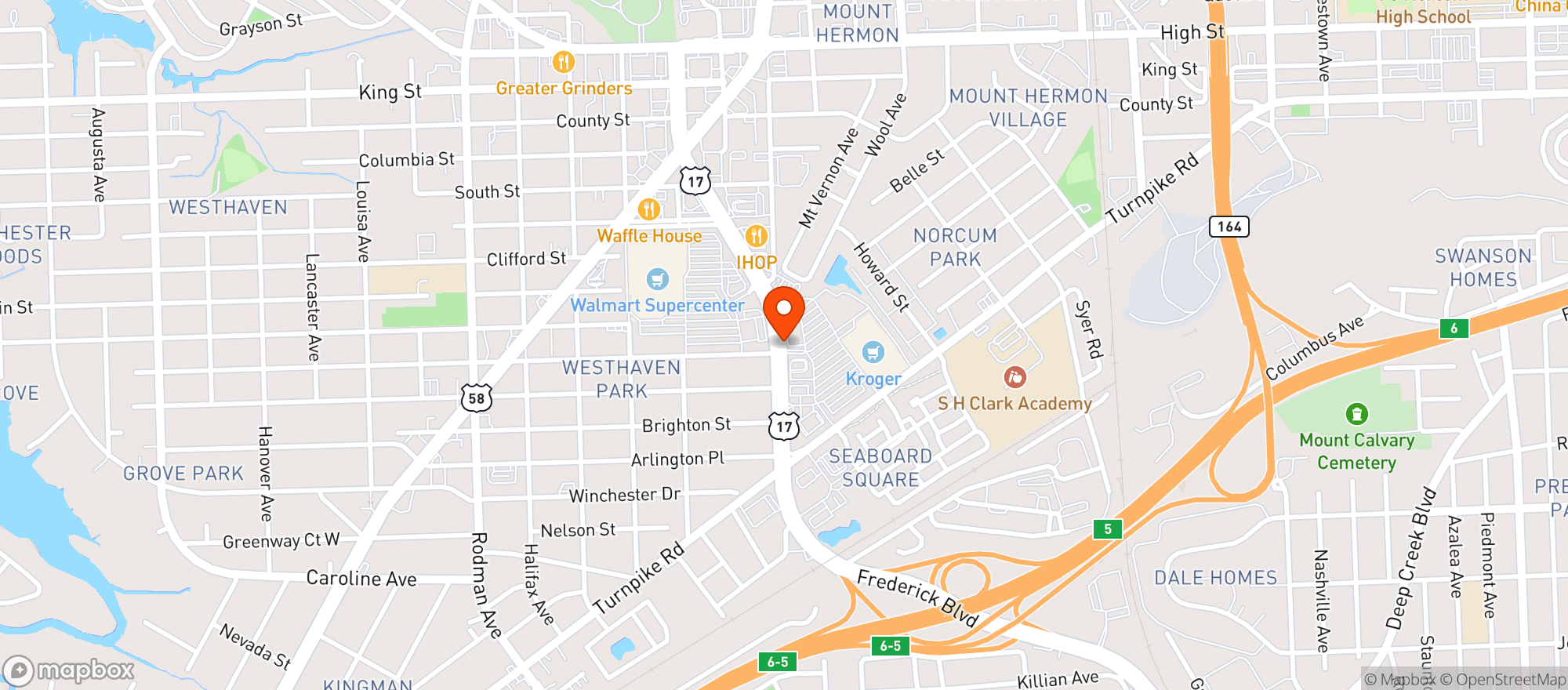 Map showing Kroger Marketplace