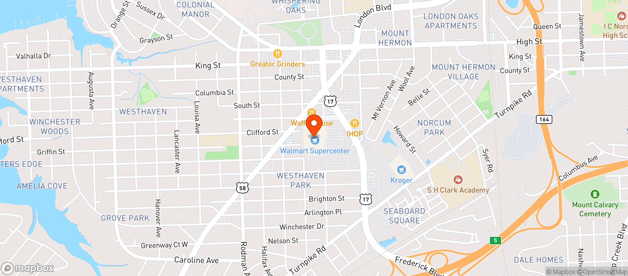 Map showing Walmart Supercenter #3831