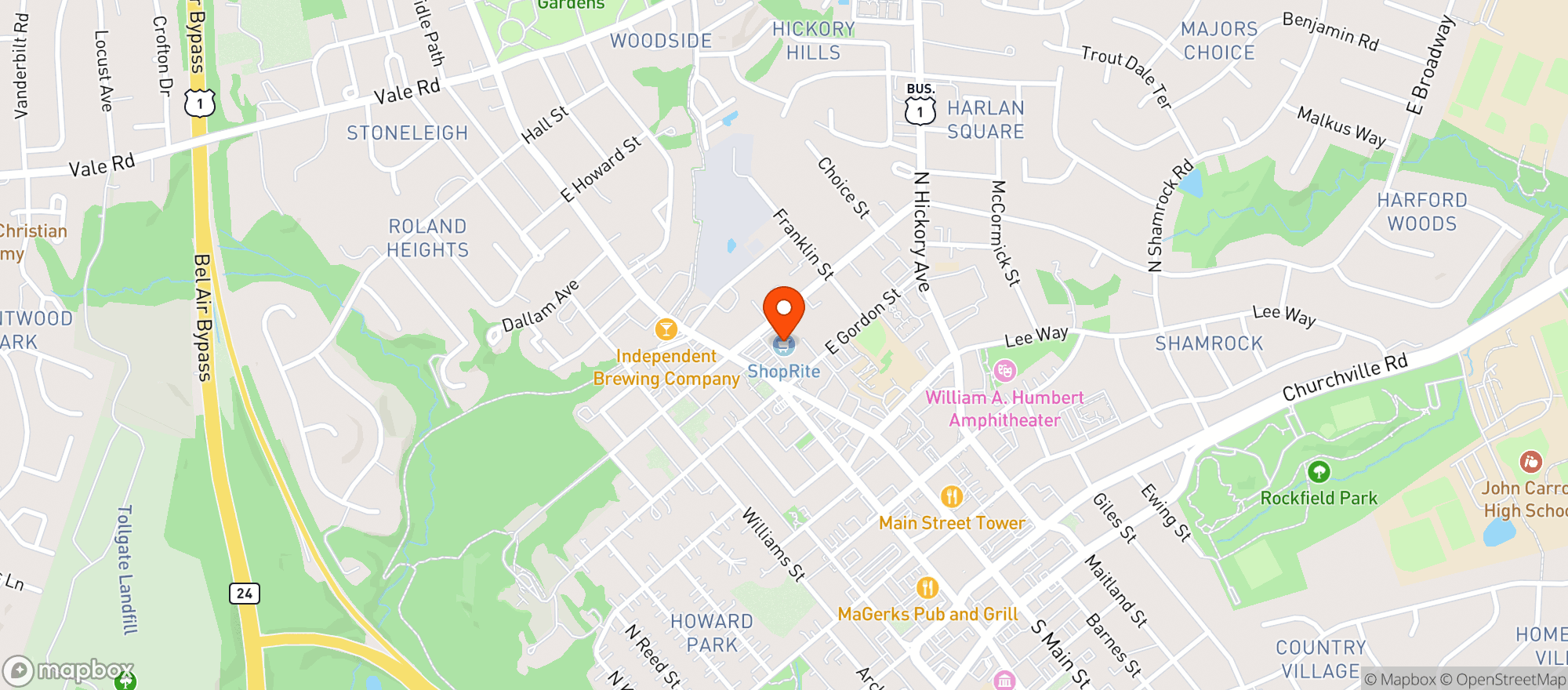 Map showing Shoprite