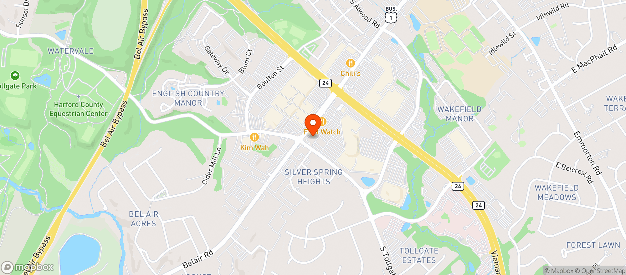 Map showing Vitamin Shoppe - Bel Air