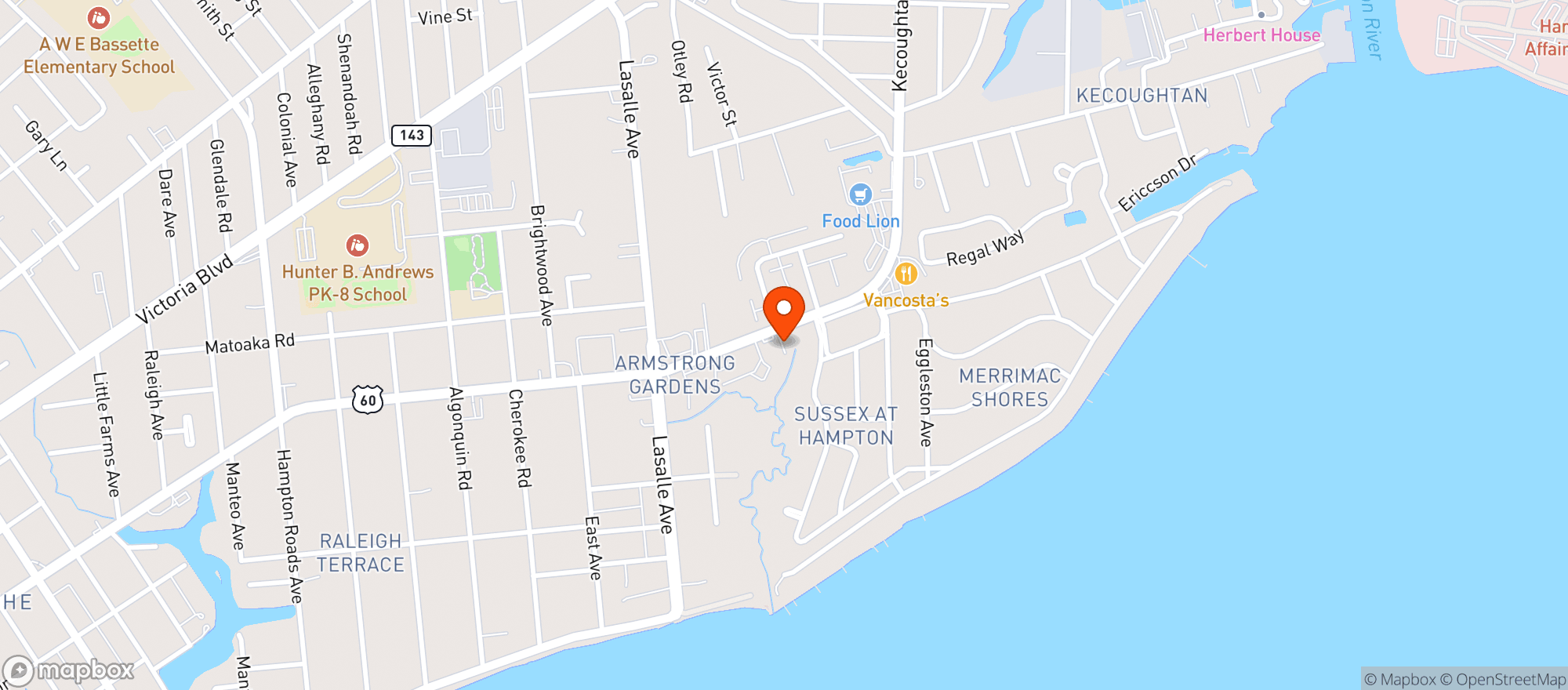 Map showing DELI & DELIGHTS
