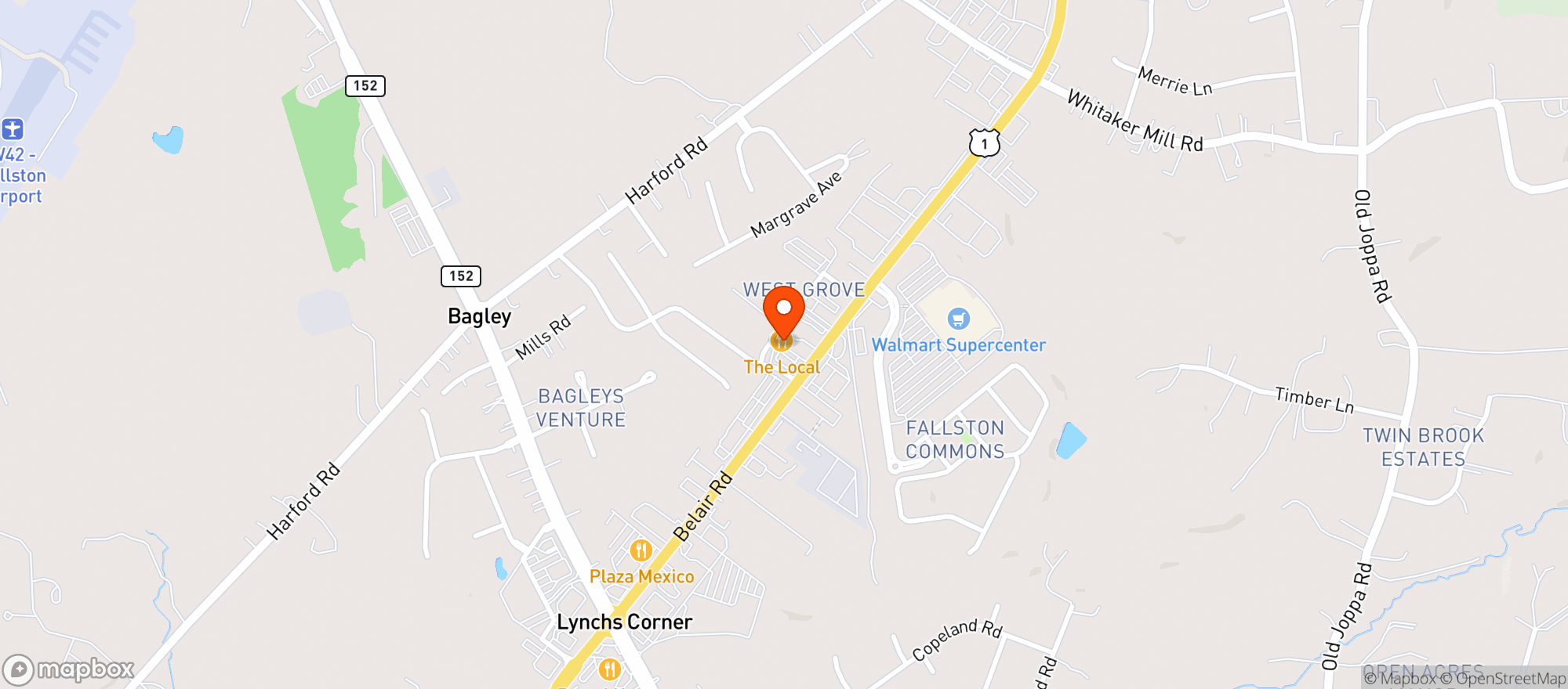 Map showing The Local
