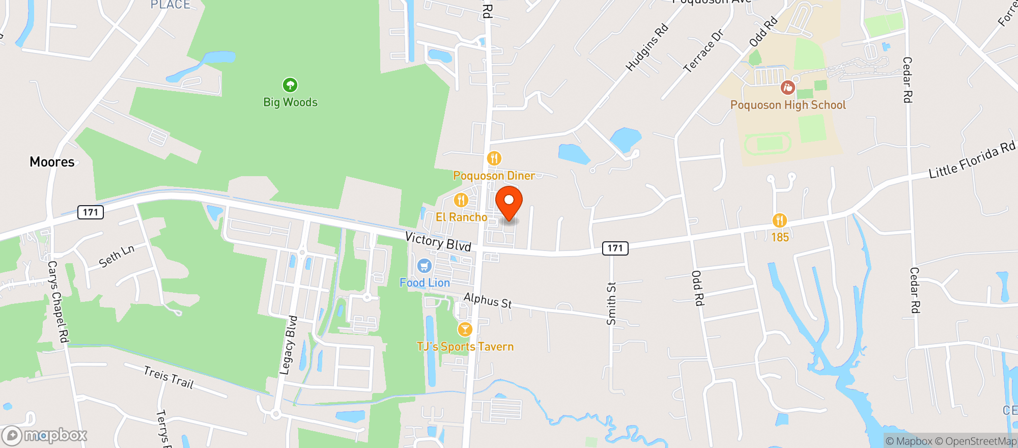 Map showing Rosys Mexican Grill