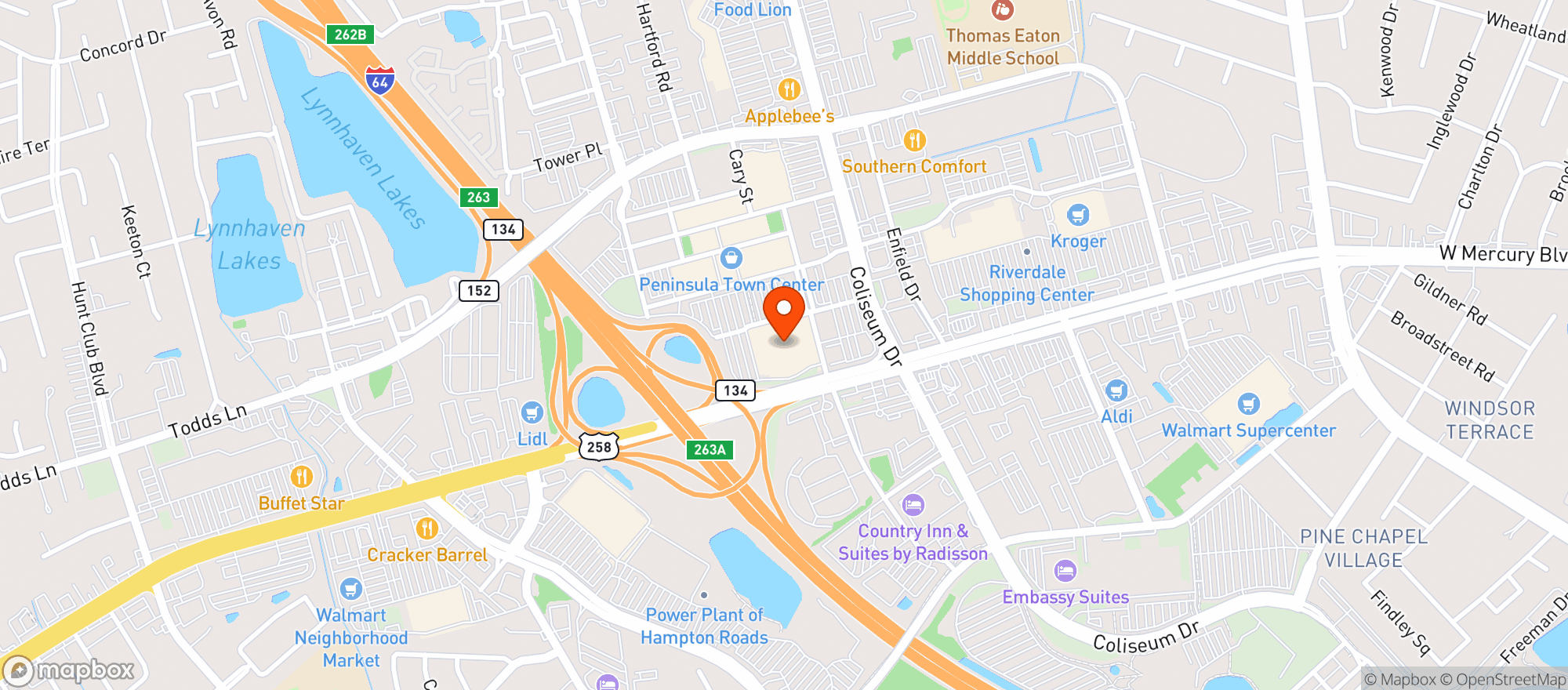 Map showing Target - Hampton