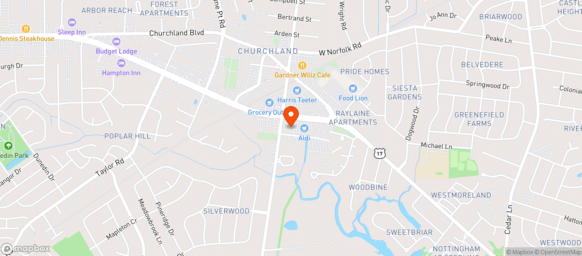 Map showing Cvs