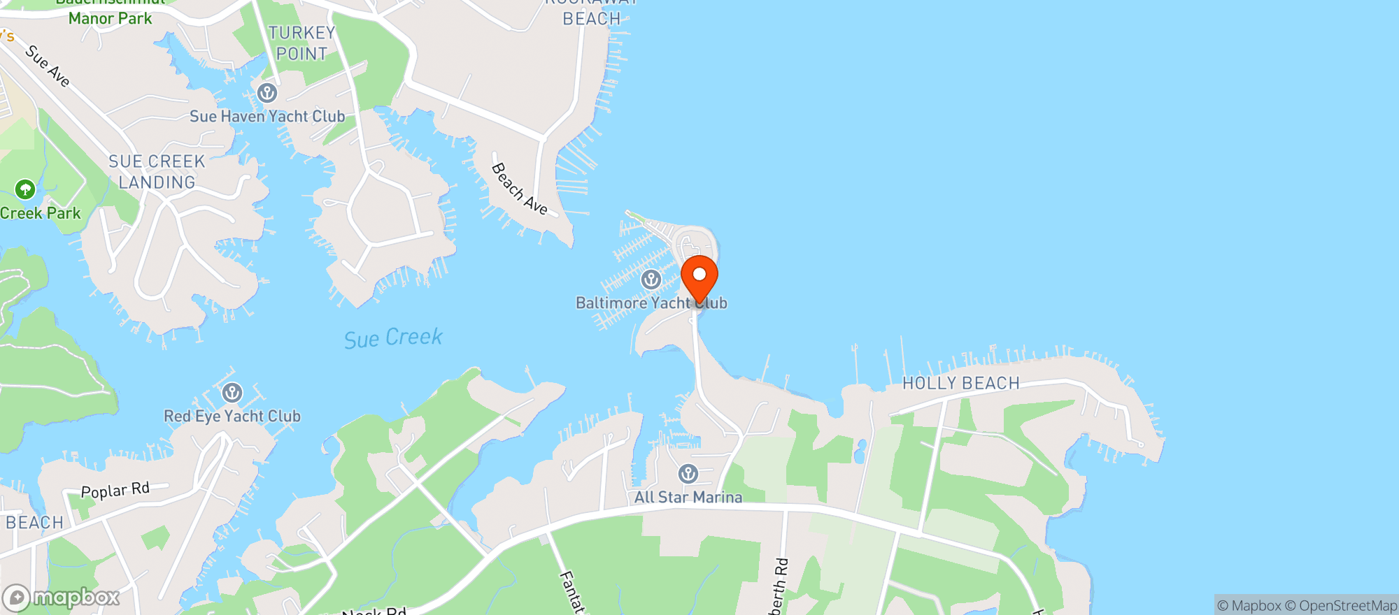 Map showing Balto Yacht Club
