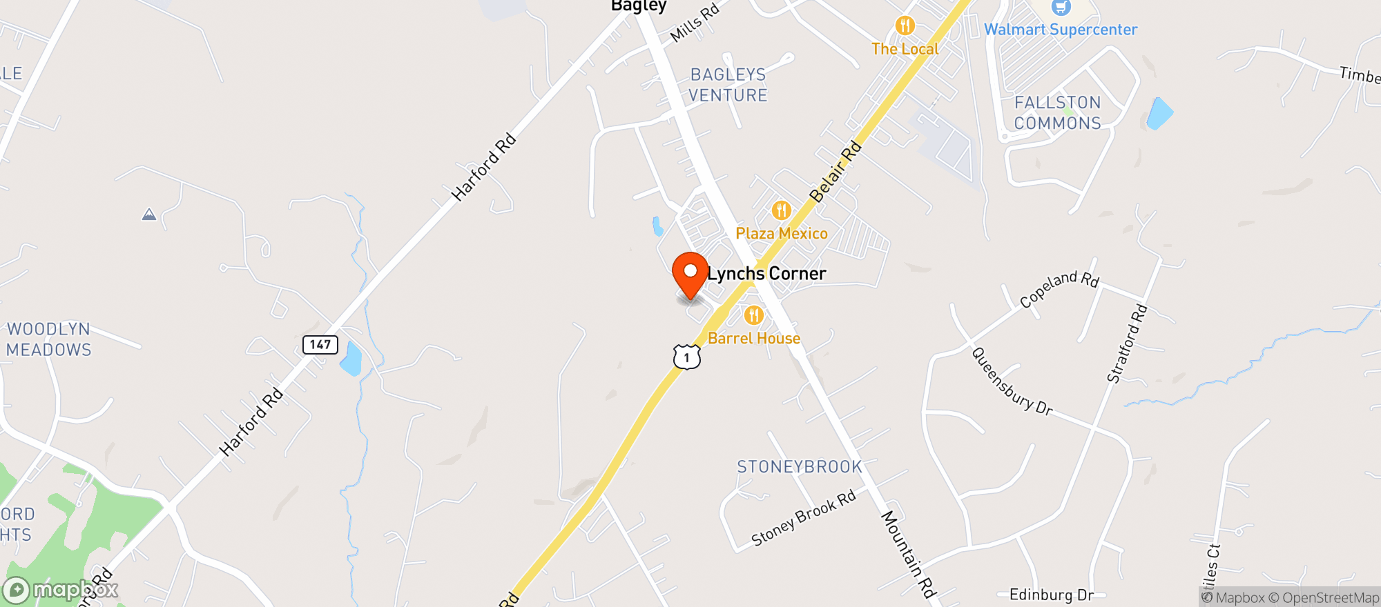 Map showing Texas Roadhouse