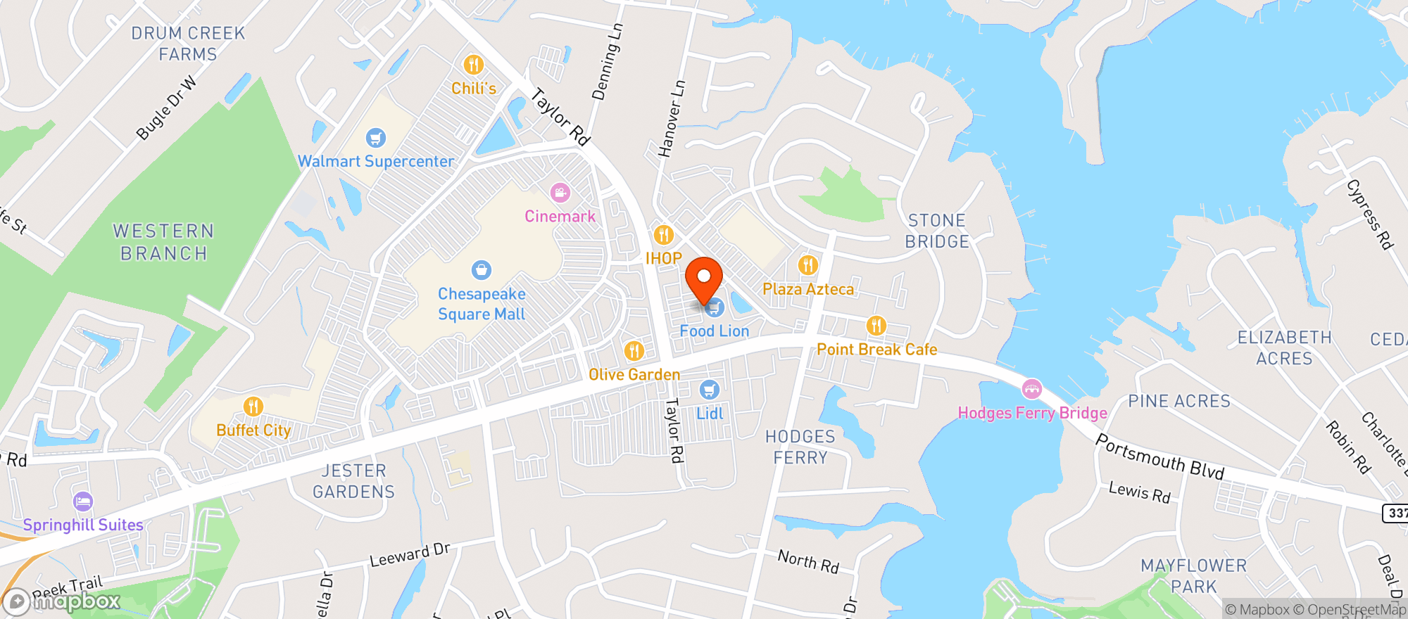 Map showing Food Lion #1476